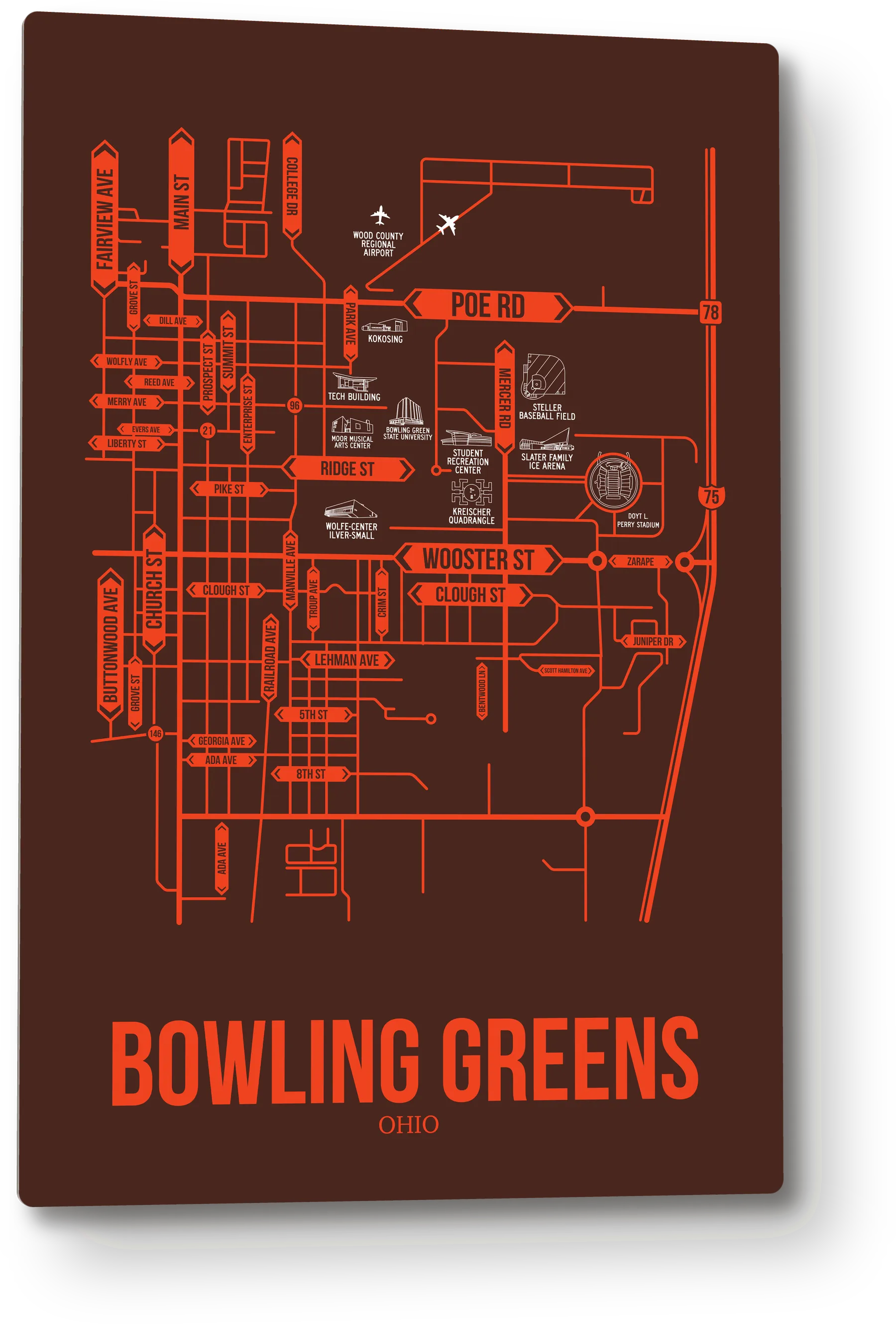 Bowling Green, Ohio street map 1
