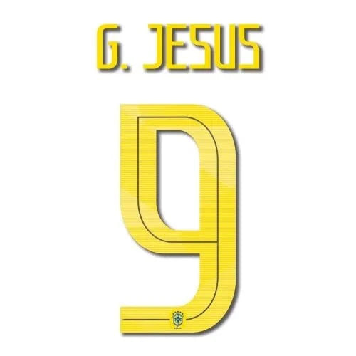 Brasil 2018 Away G. Jesus #9 Jersey Name Set 1