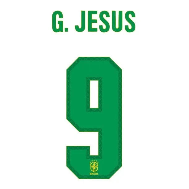 Brazil 2020/21 Home G. Jesus #9 Jersey Name Set 1