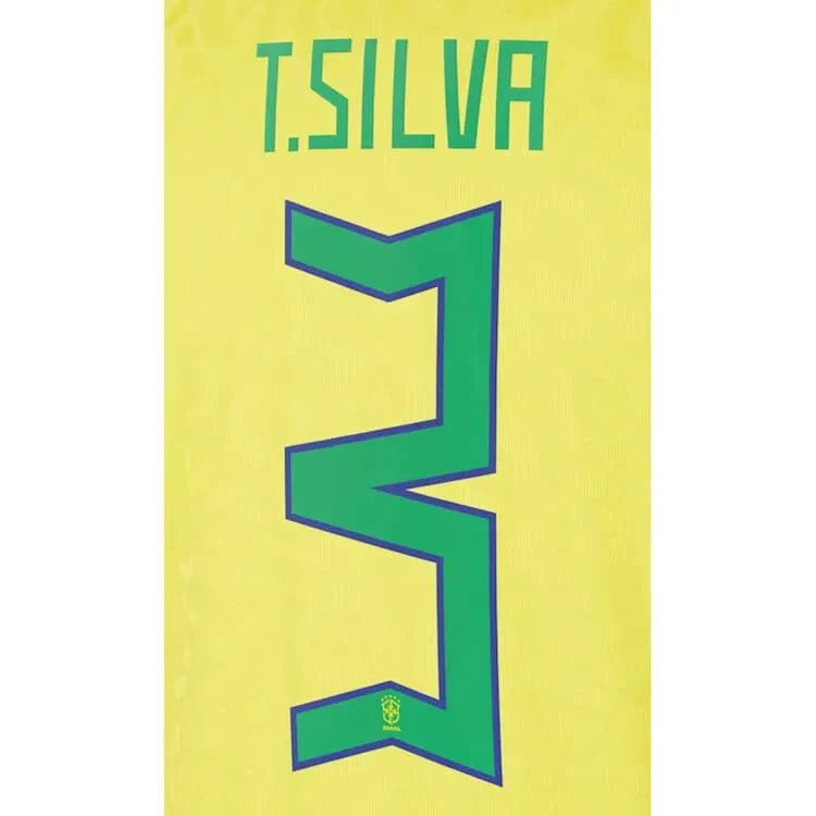 Brazil 2022-23 Home T. Silva #3 Jersey Name Set 1
