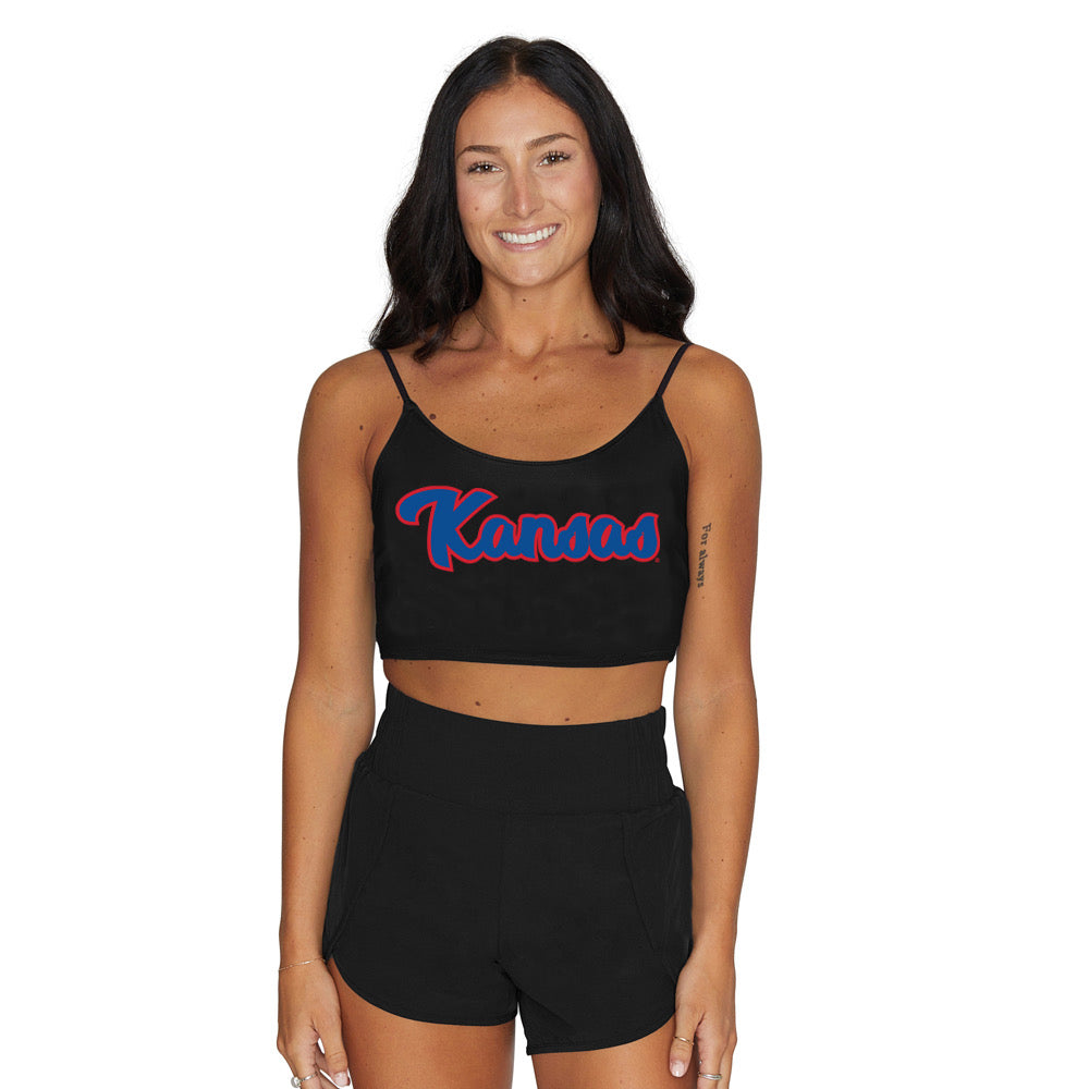 Kansas Jayhawks Black Spaghetti Tank | lojobands