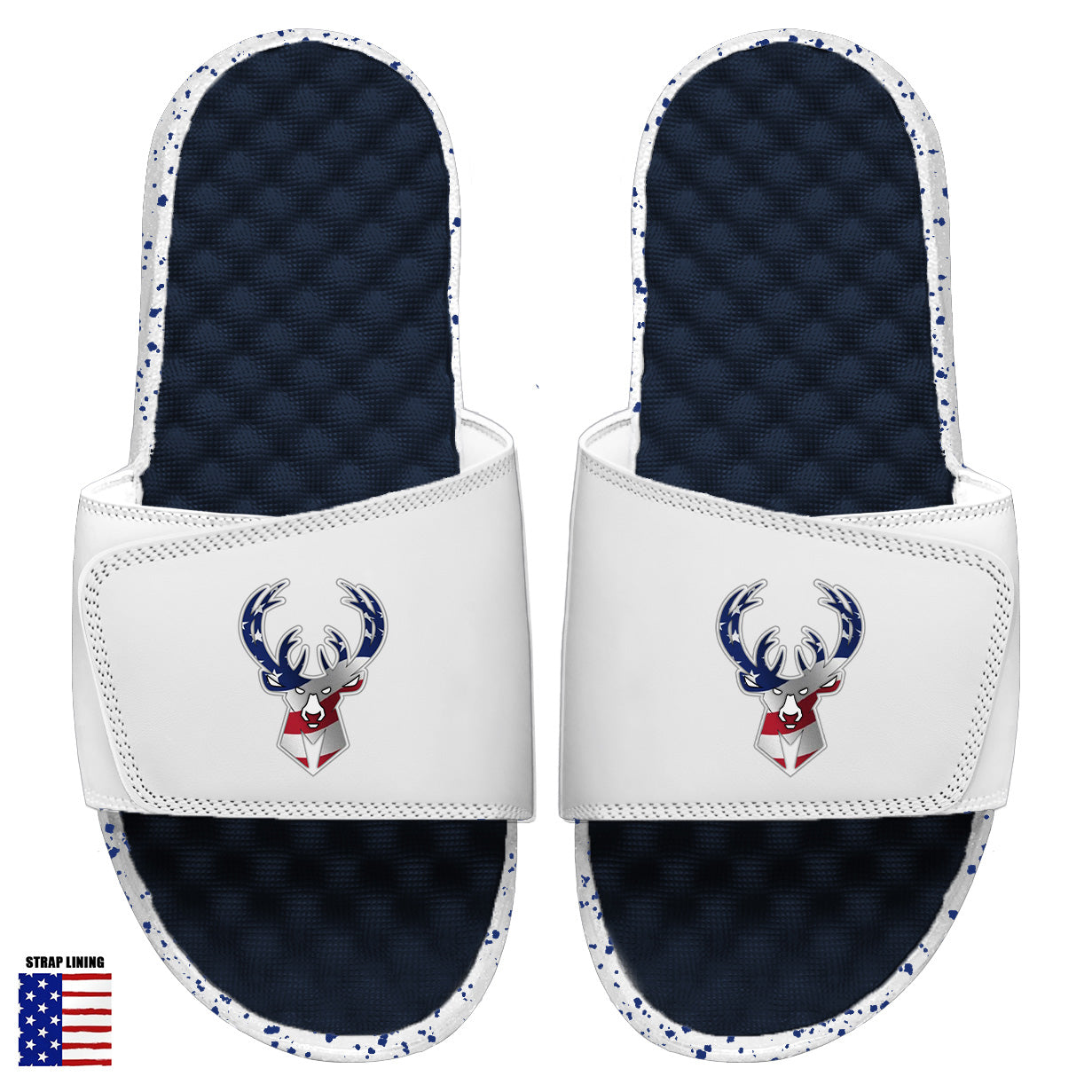 Milwaukee Bucks Navy Americana Slides 2