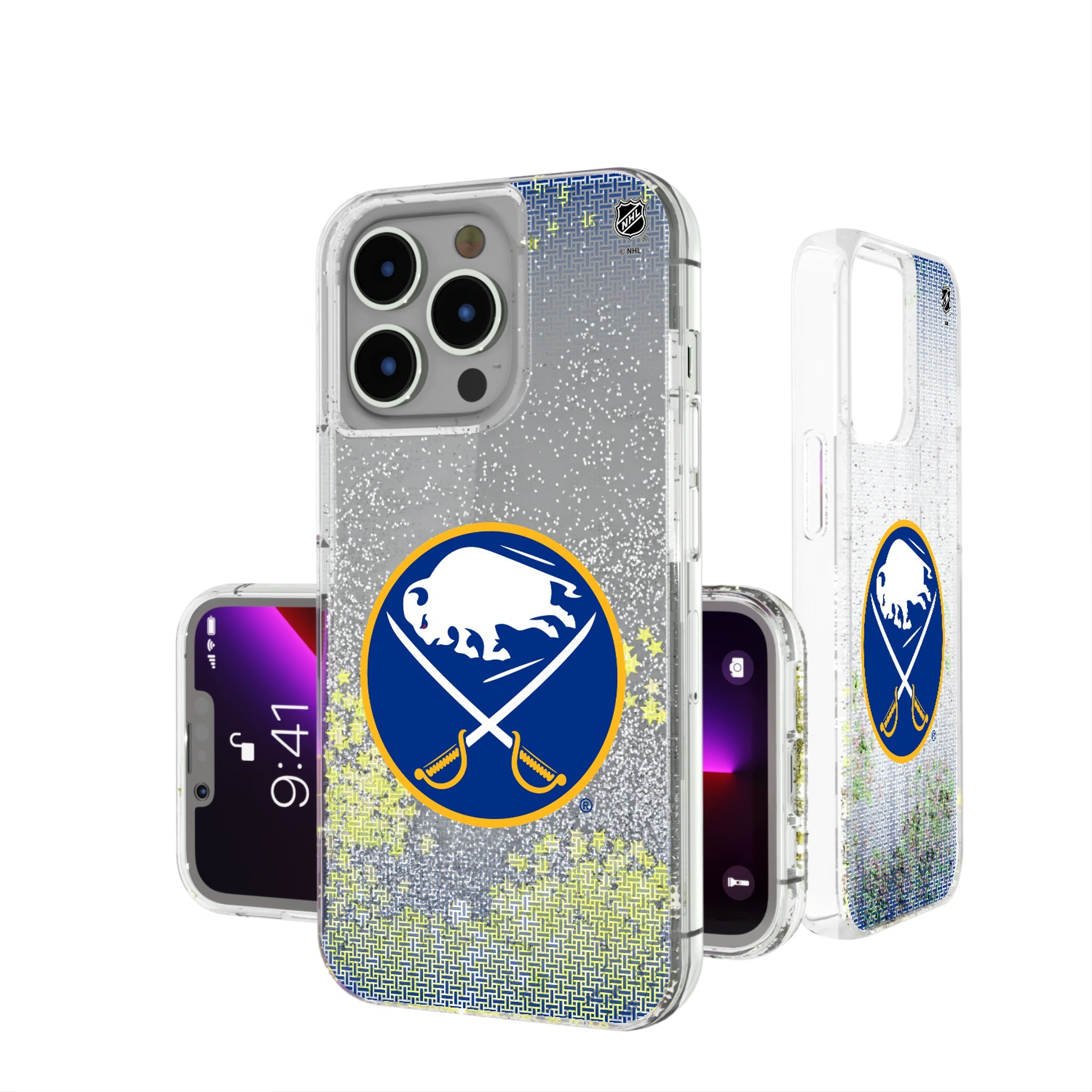 Buffalo Sabres Linen Glitter Phone Case 15