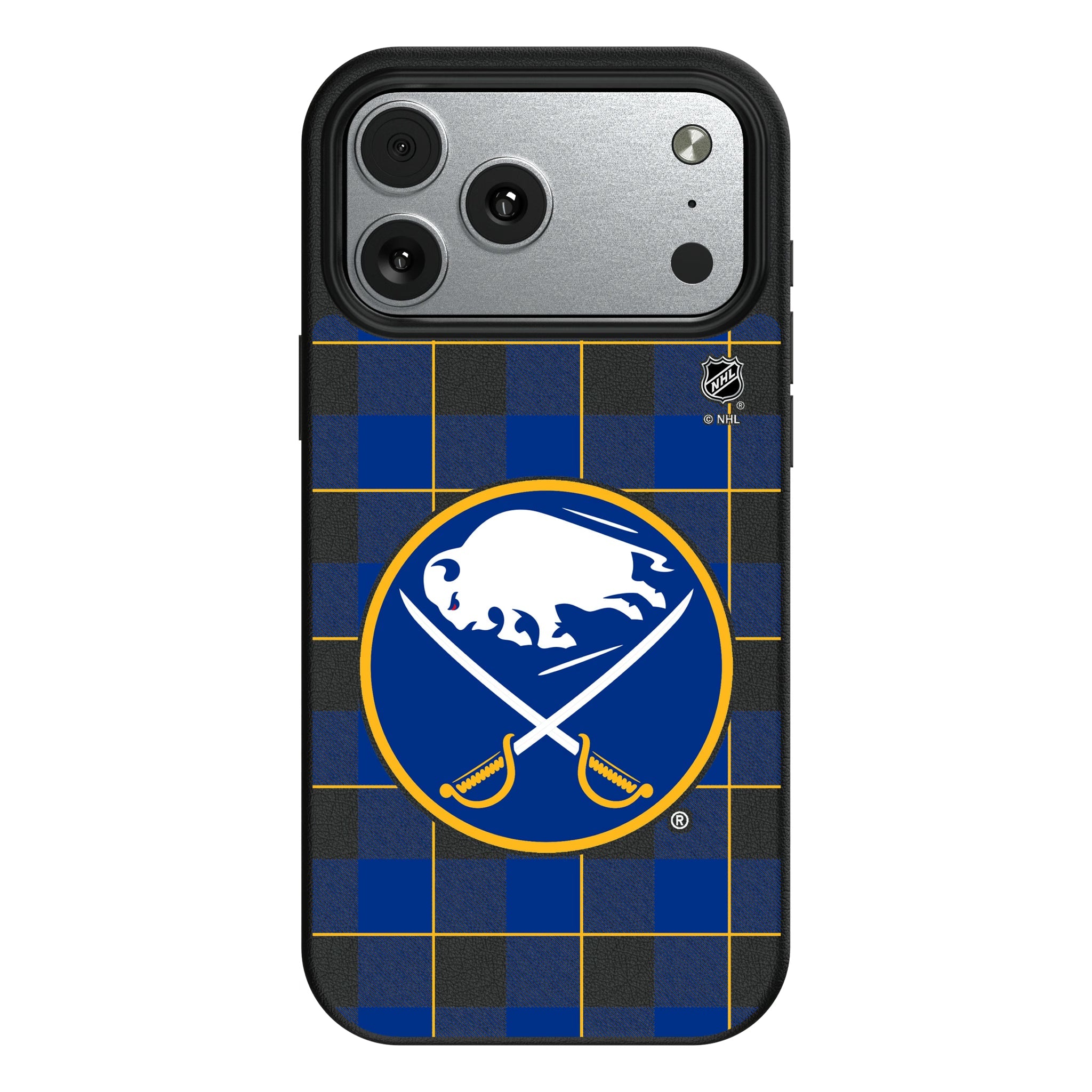 Buffalo Sabres Plaid MagSafe Compatible Phone Case for Apple iPhone 9