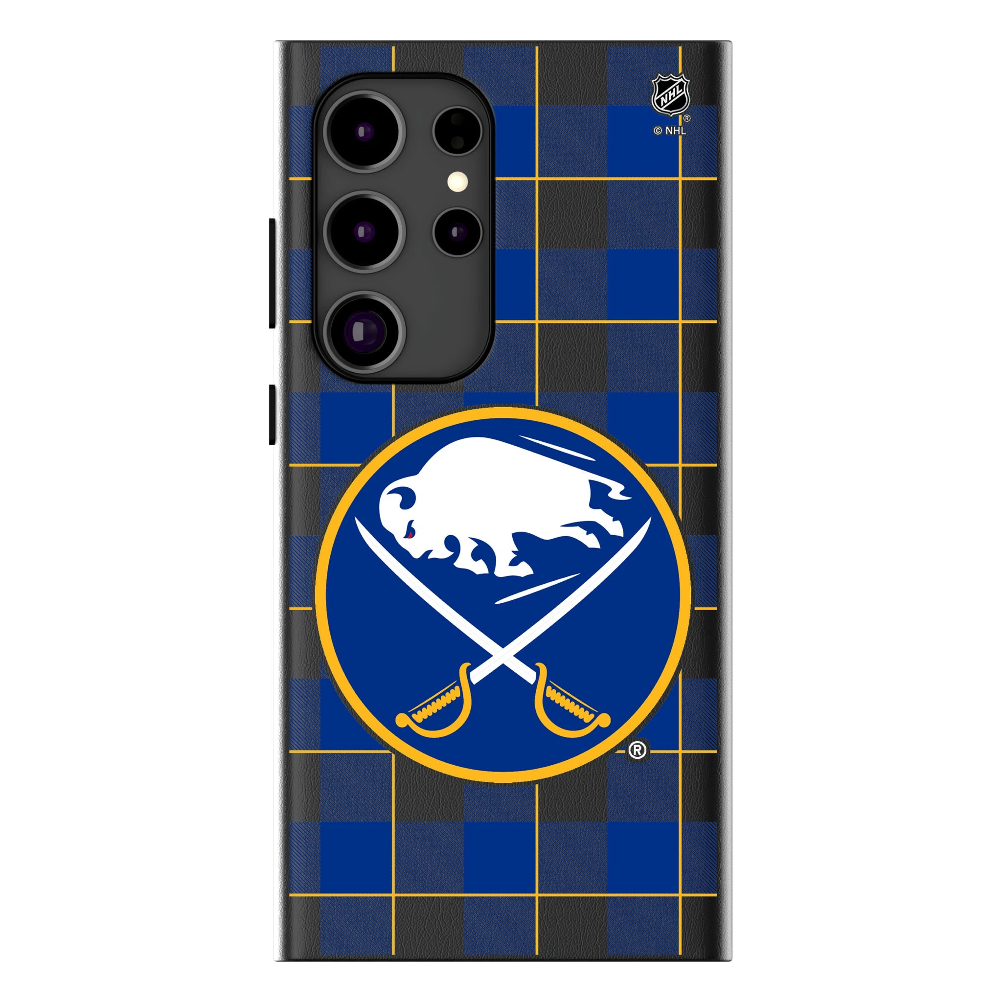 Buffalo Sabres Plaid MagSafe Compatible Phone Case for Samsung Galaxy 14