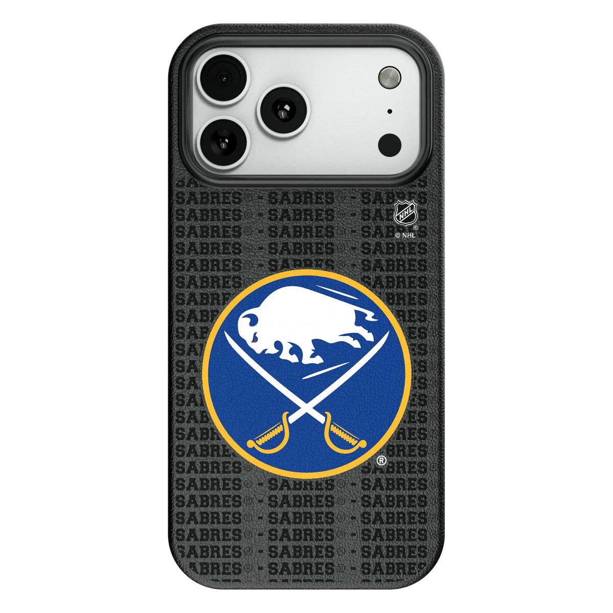 Buffalo Sabres Text Backdrop MagSafe Compatible Phone Case for Apple iPhone 11