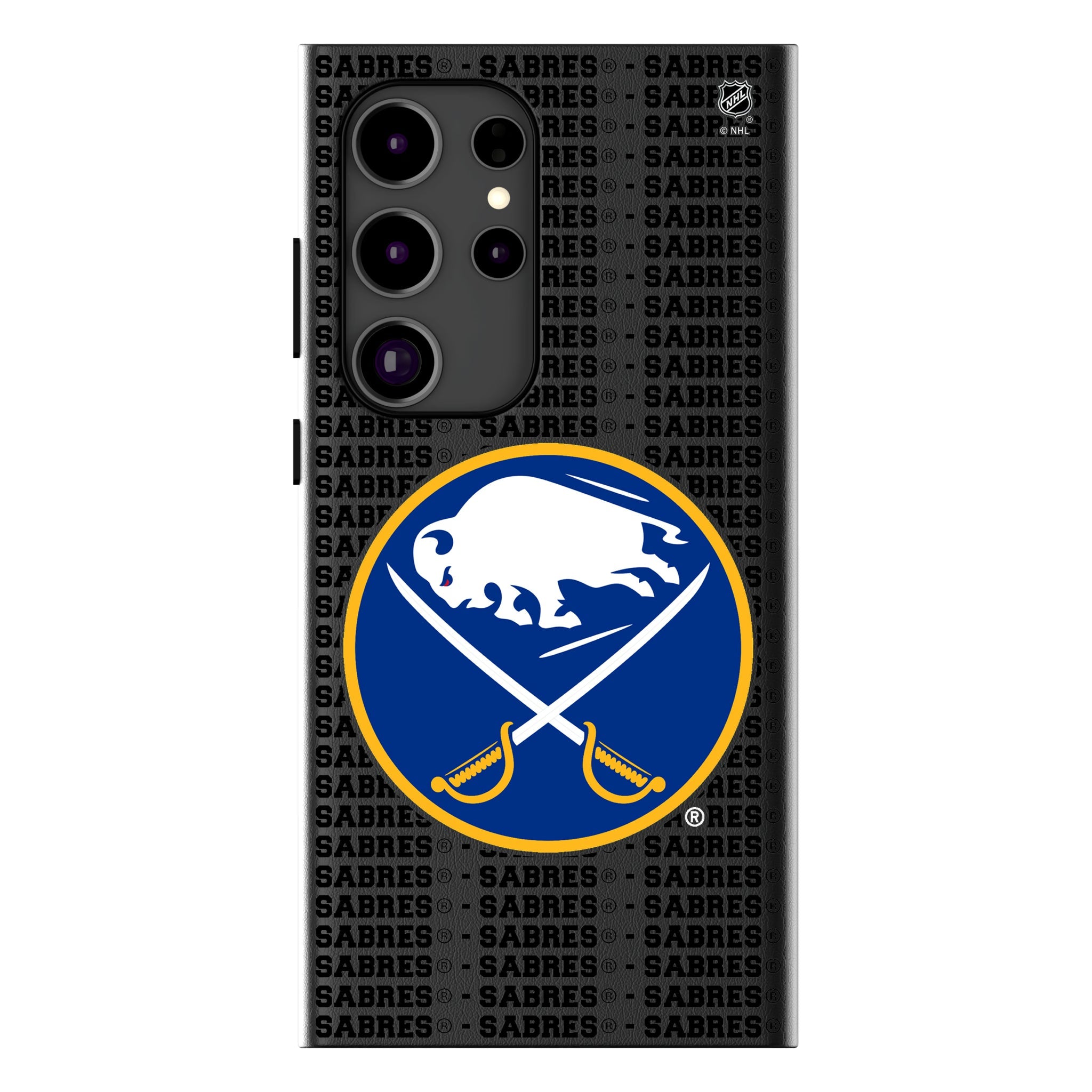 Buffalo Sabres Text Backdrop MagSafe Compatible Phone Case for Samsung Galaxy 10