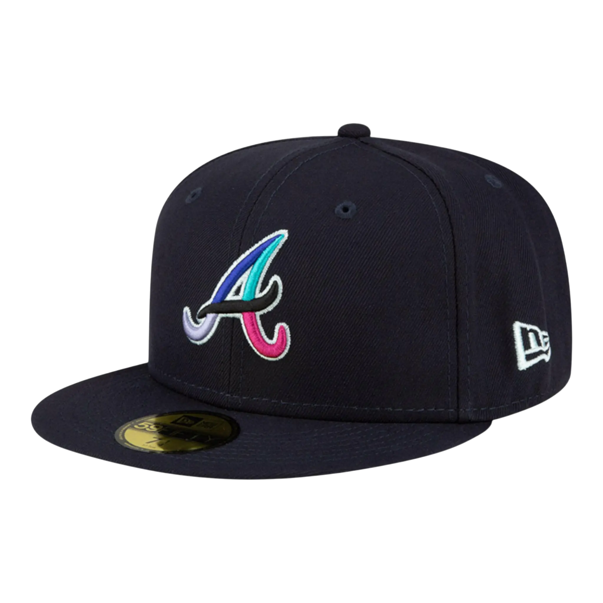 New Era 59Fifty MLB Atlanta Braves Polar Lights Men Fitted Hat Navy/Teal 2