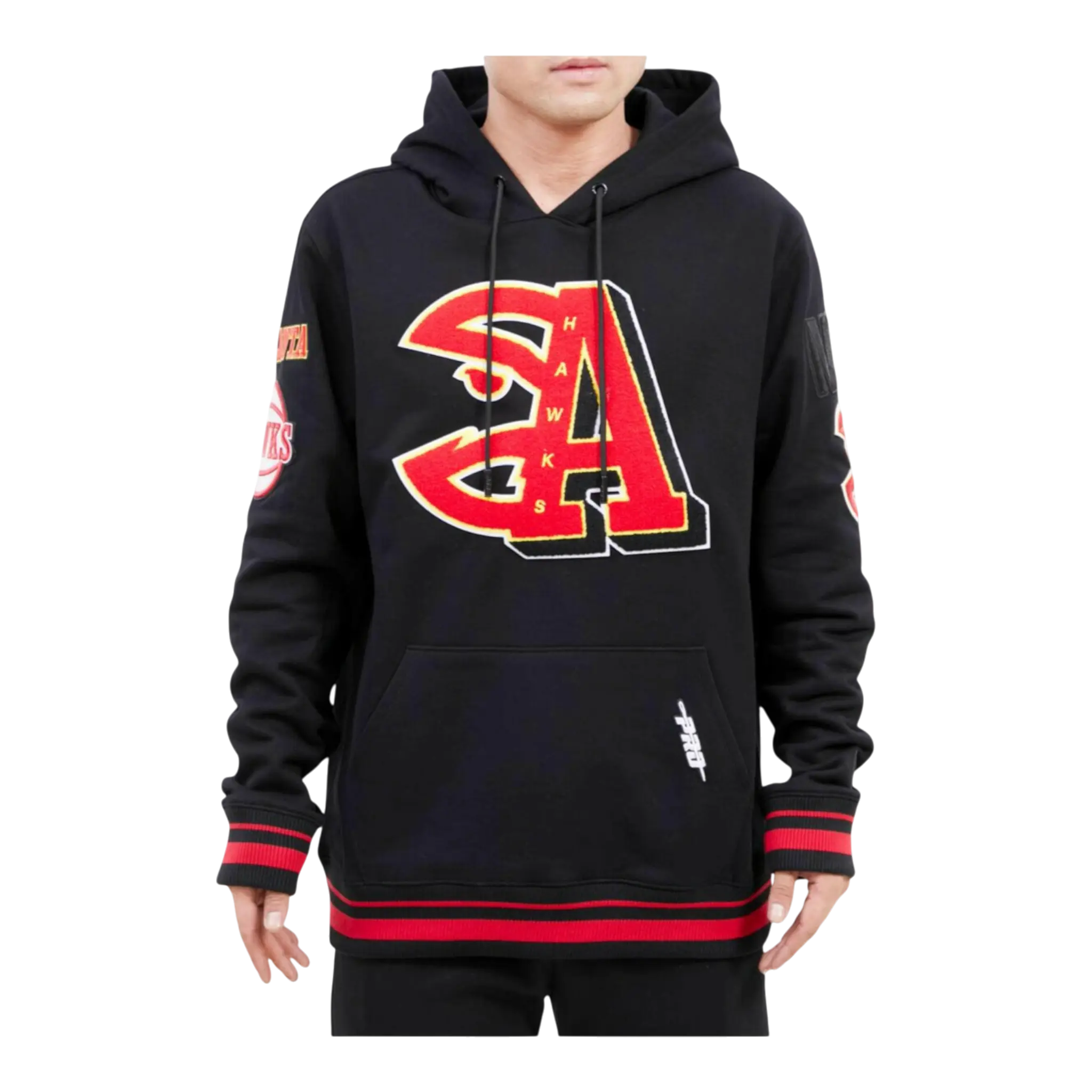 Pro Standard NBA Atlanta Hawks Mash Up Logo P/O Men Hoodie Black 1