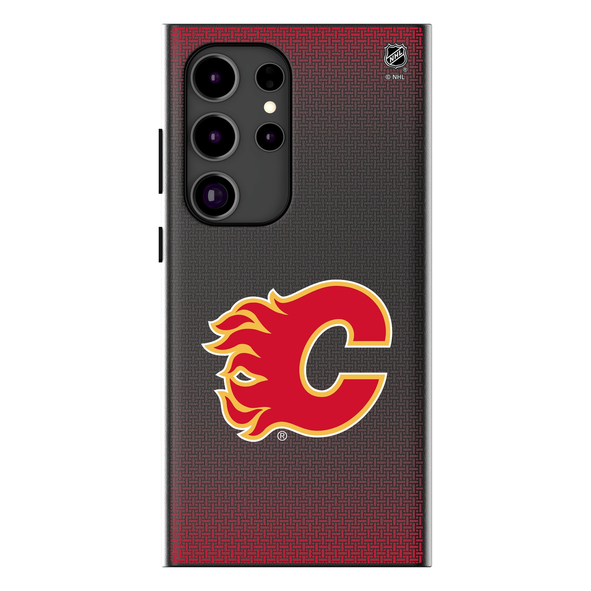 Calgary Flames Linen MagSafe Compatible Phone Case for Samsung Galaxy 18