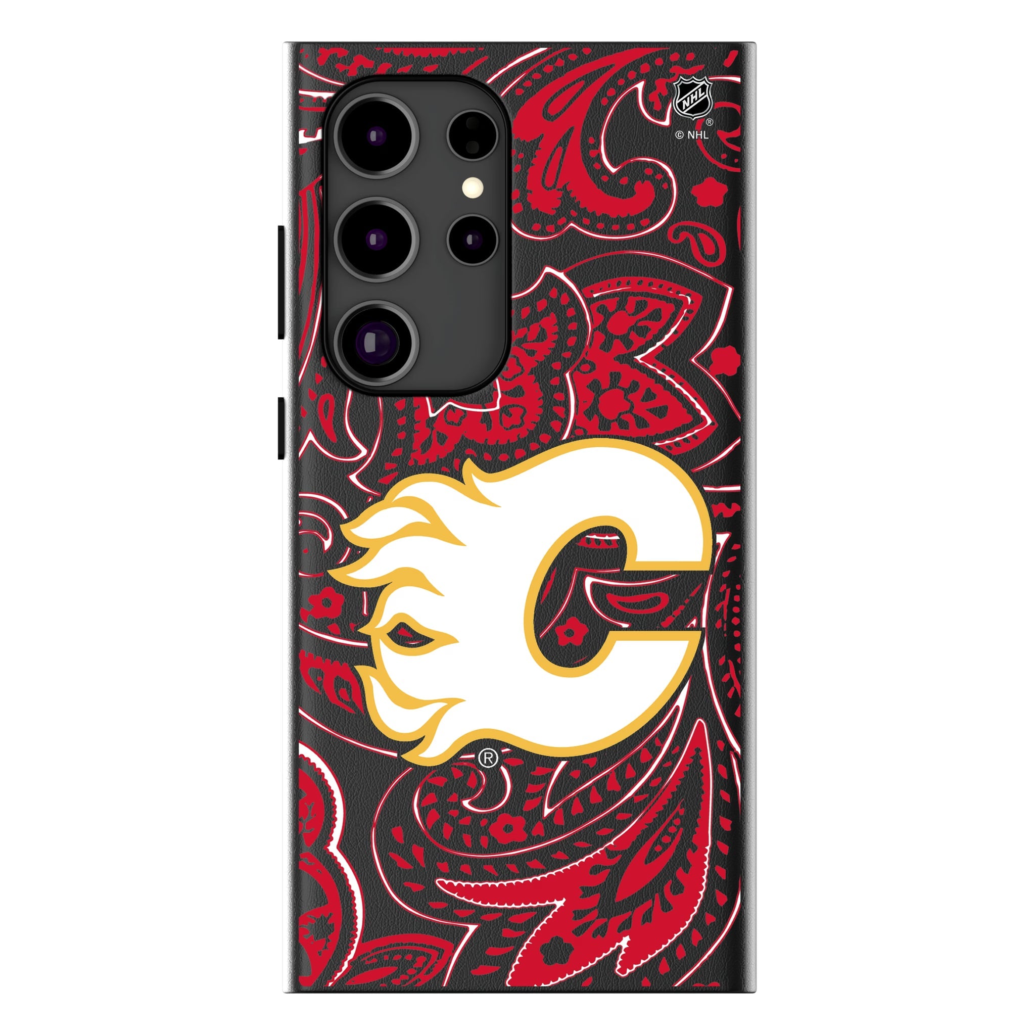 Calgary Flames Paisley MagSafe Compatible Phone Case for Samsung Galaxy 15