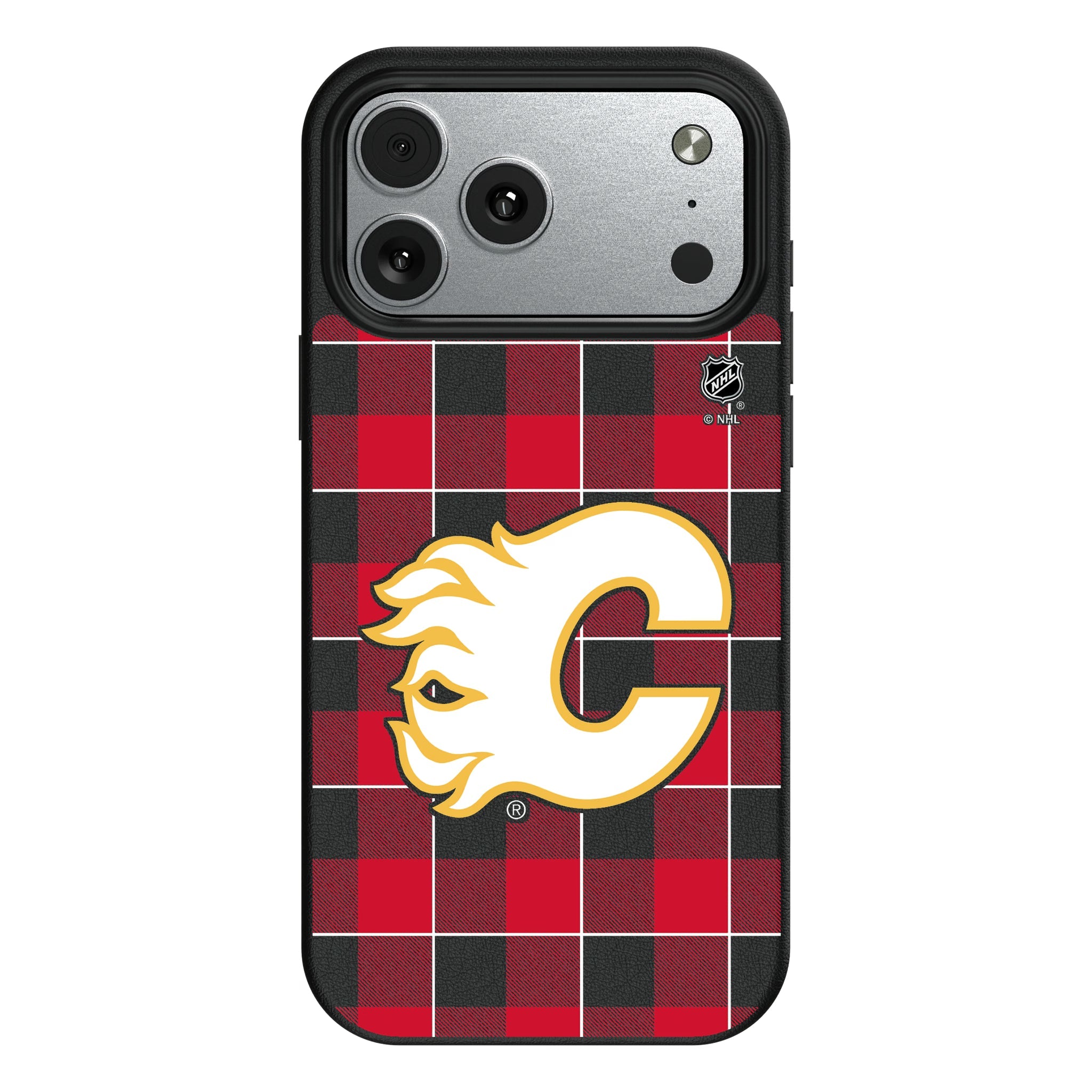 Calgary Flames Plaid MagSafe Compatible Phone Case for Apple iPhone 9