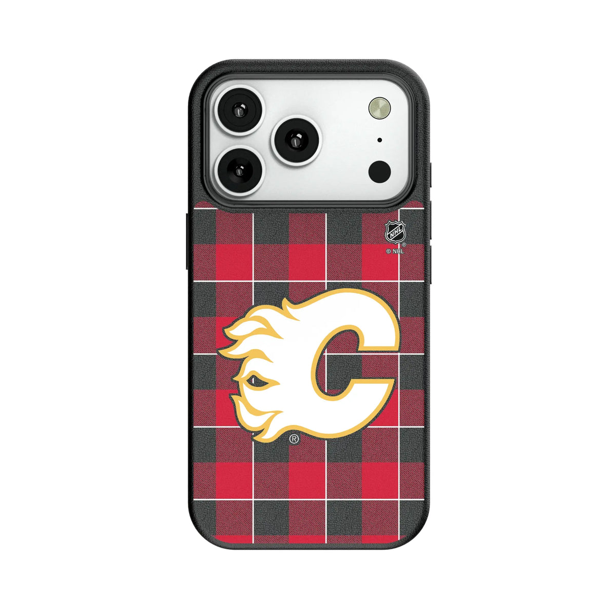 Calgary Flames Plaid MagSafe Compatible Phone Case for Apple iPhone 10