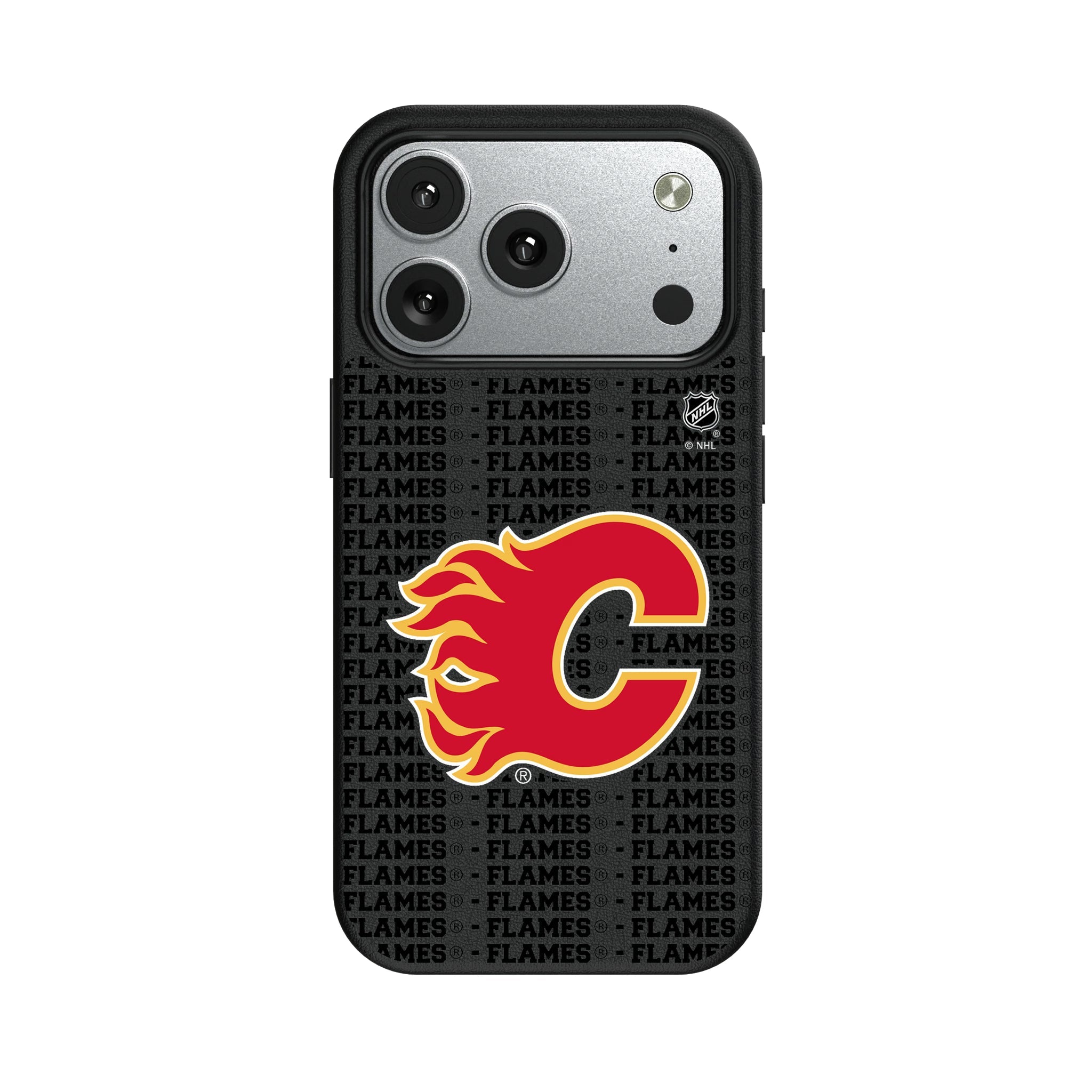 Calgary Flames Text Backdrop MagSafe Compatible Phone Case for Apple iPhone 9