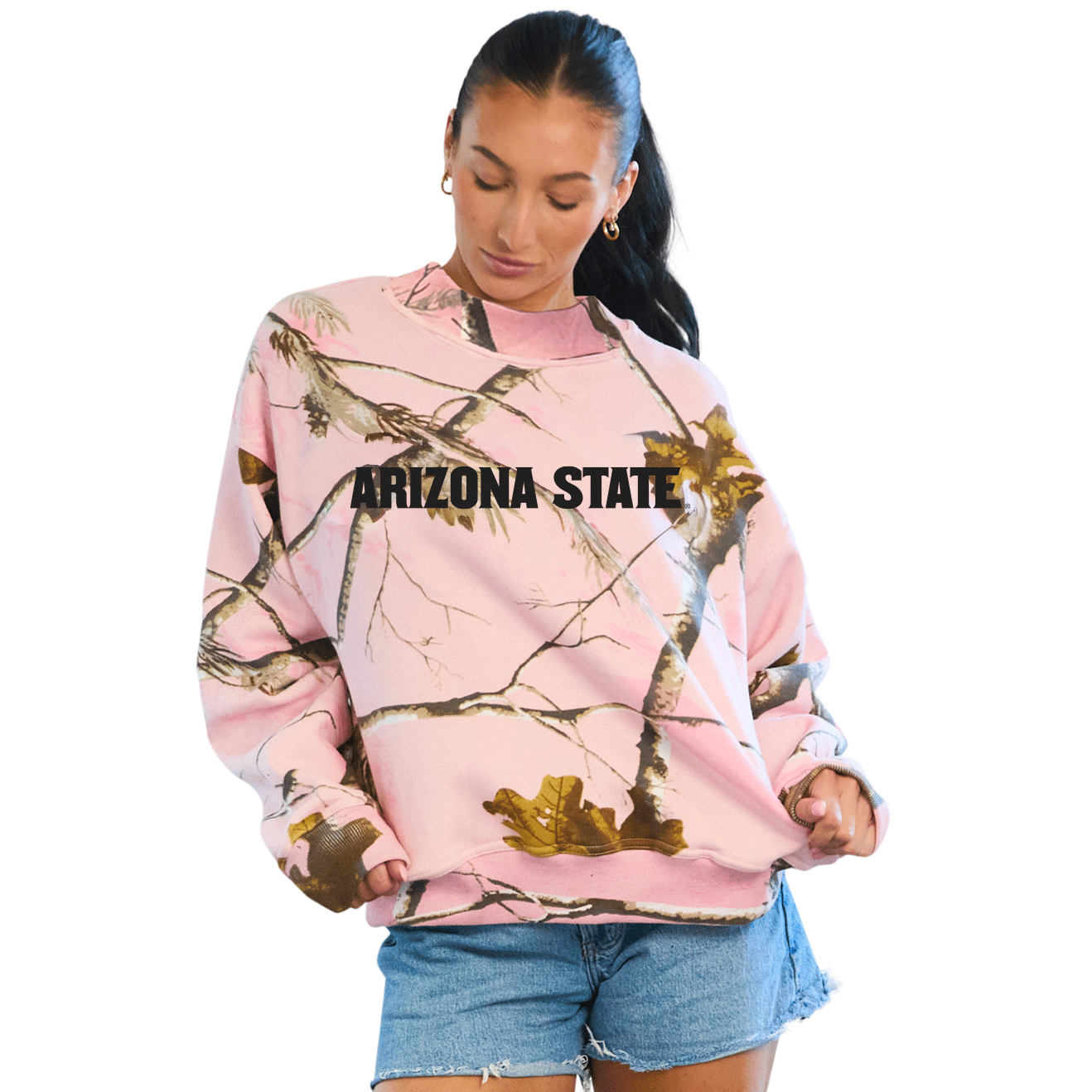 Arizona State ASU Camo Mock Neck Sweatshirt | lojobands 2