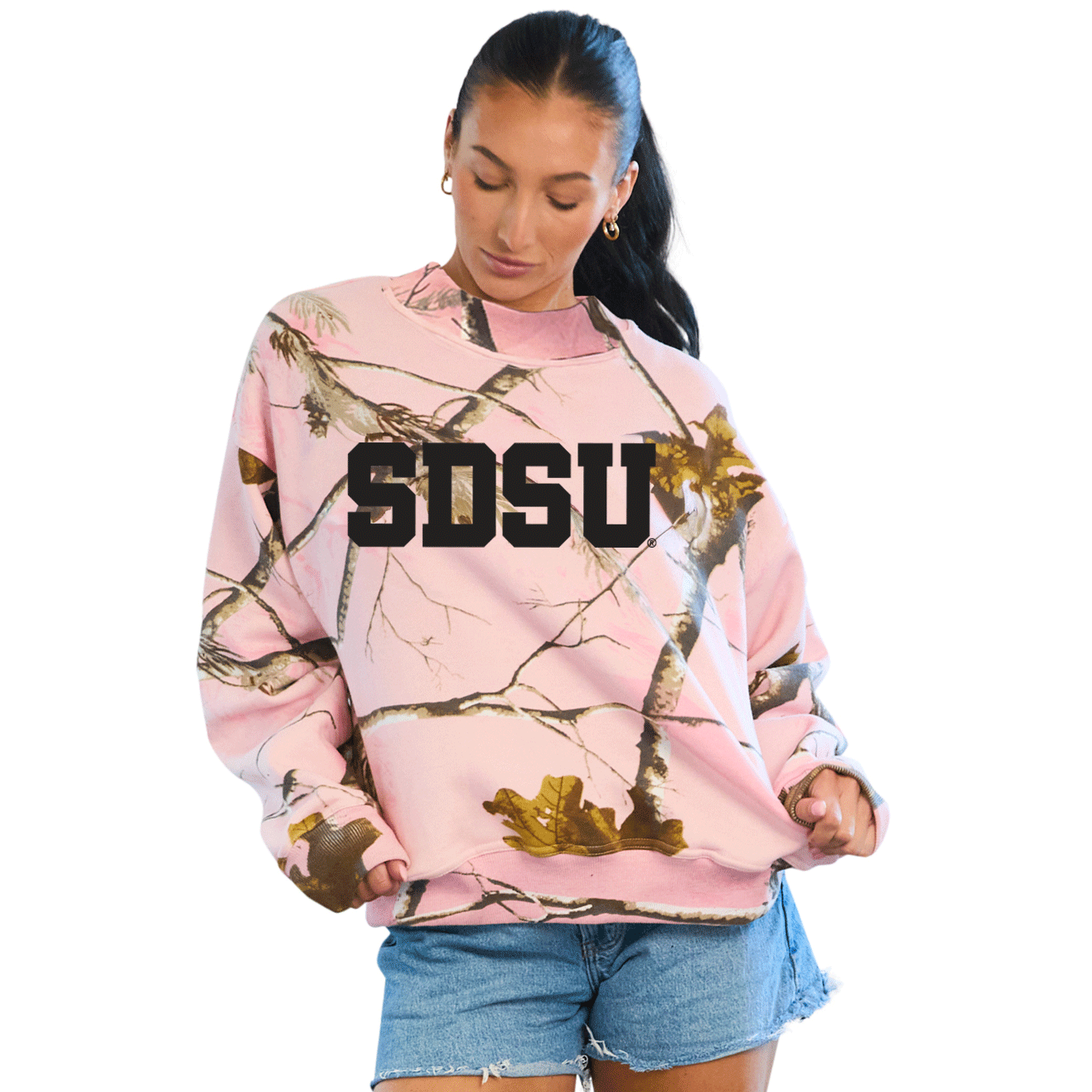 San Diego State Aztecs Camo Mock Neck Sweatshirt | lojobands
