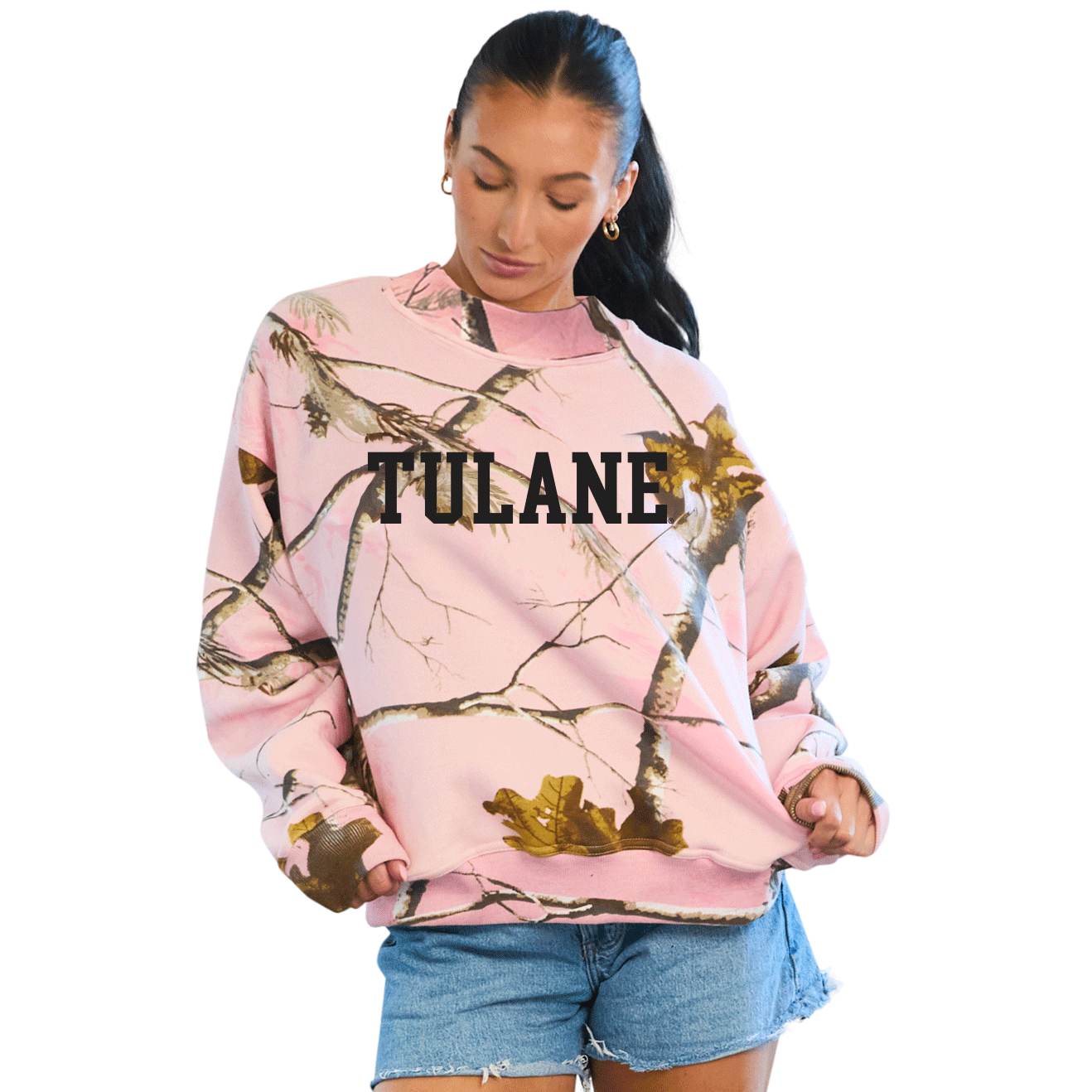 Tulane Camo Mock Neck Sweatshirt | lojobands