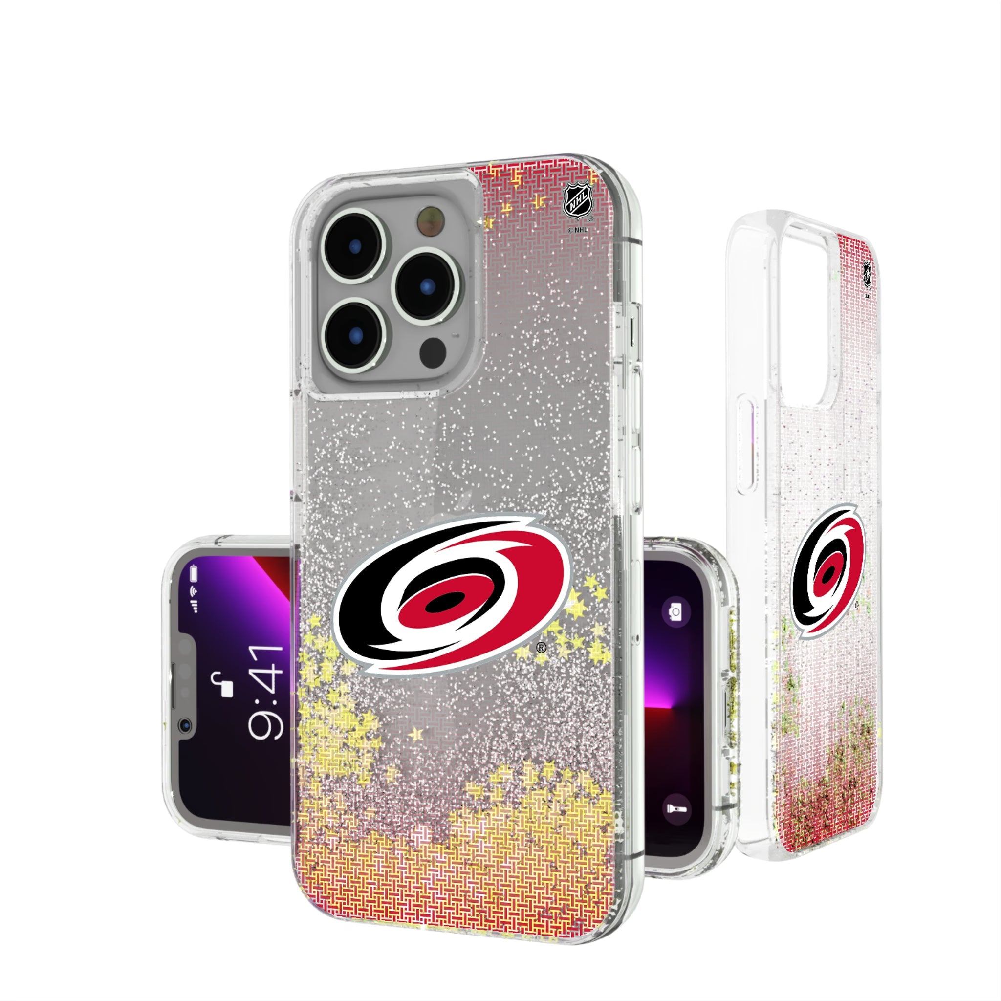 Carolina Hurricanes Linen Glitter Phone Case 15