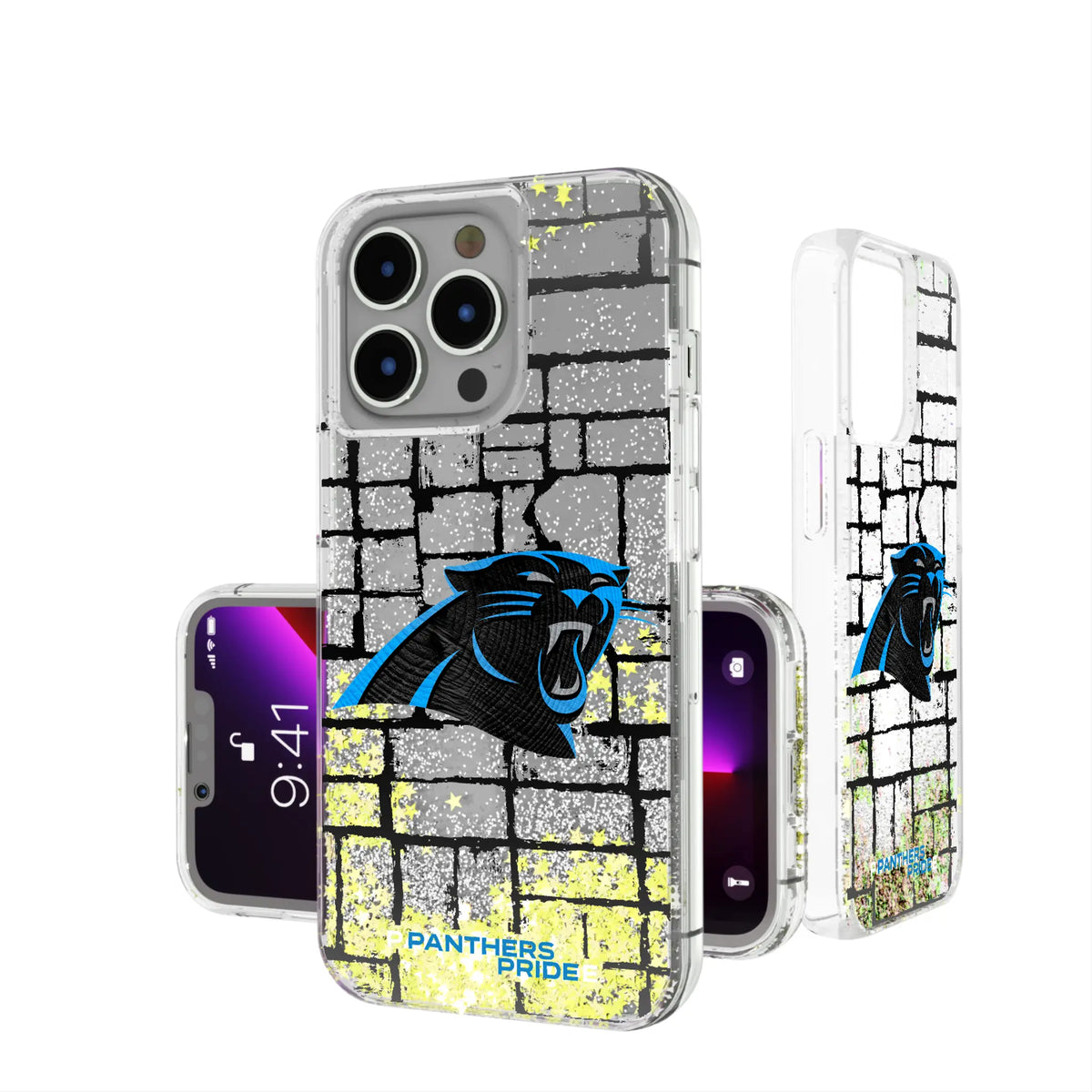 Carolina Panthers Brick Wall Glitter Phone Case for Apple iPhone 17 Series 11