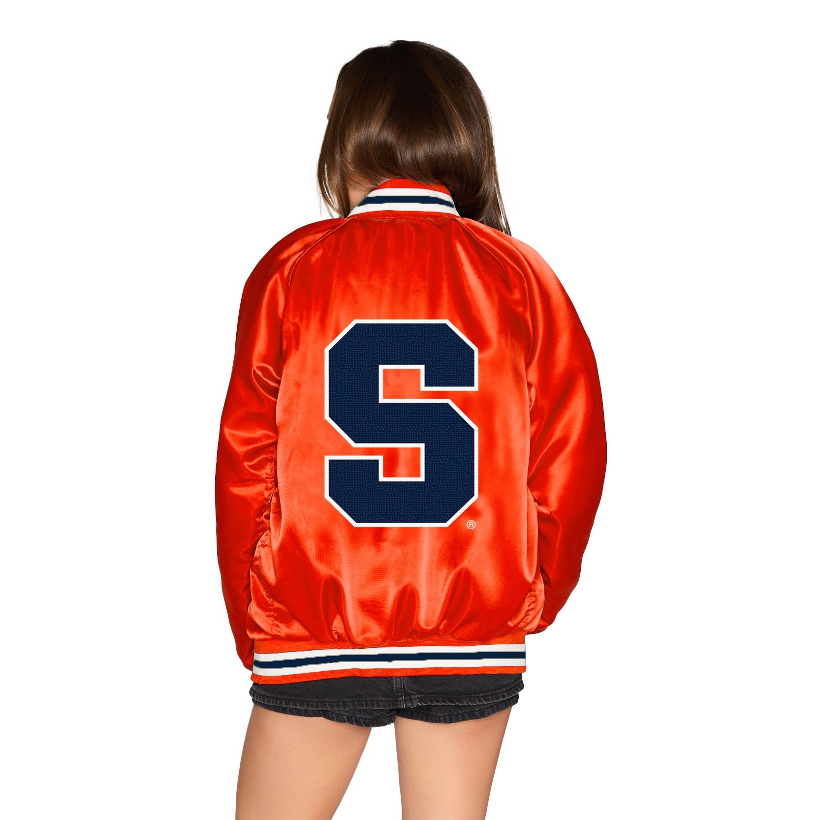 Syracuse Satin Letterman Bomber Jacket | lojobands 2
