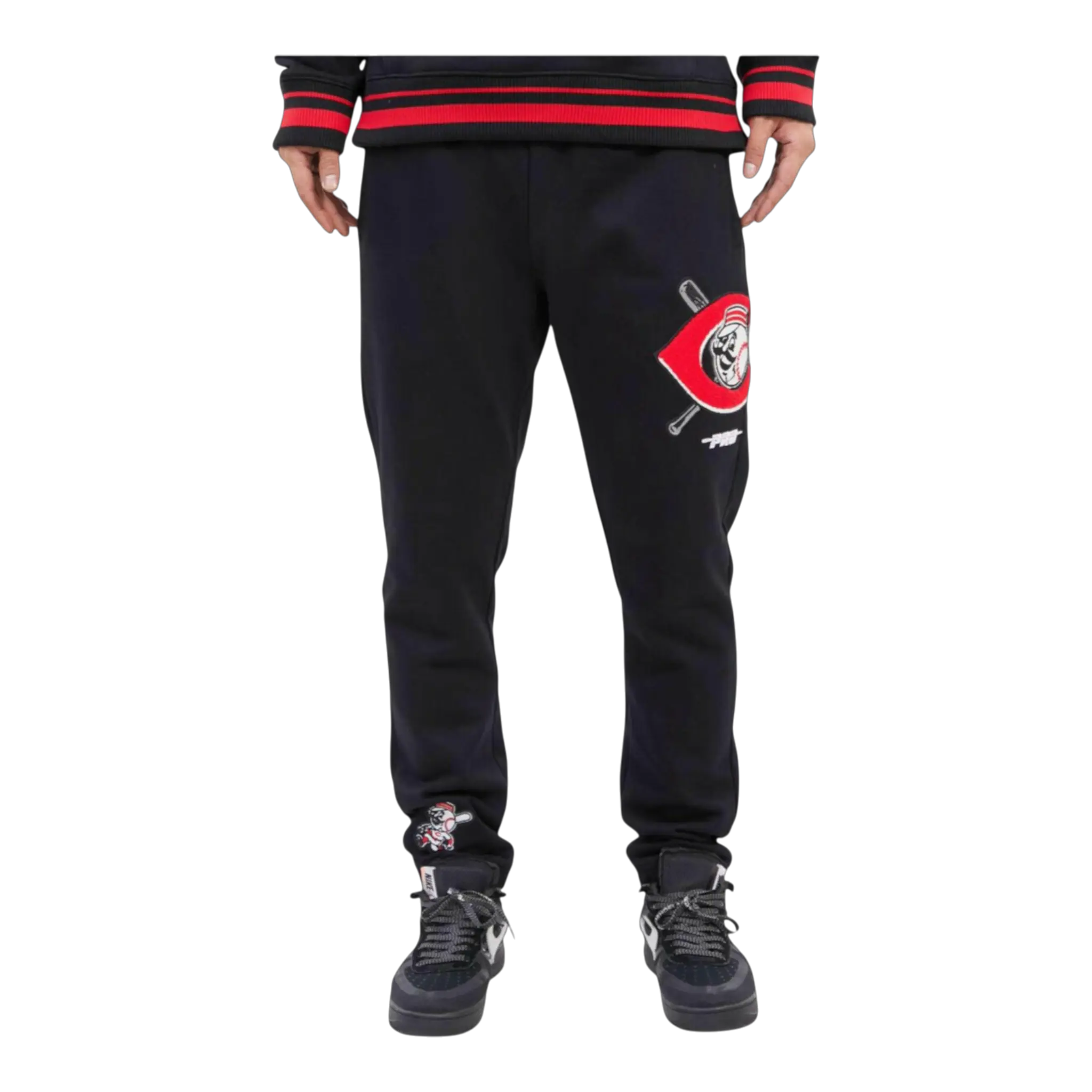 Pro Standard Cincinnati Reds Mash Up Logo Men Sweatpants Black 1