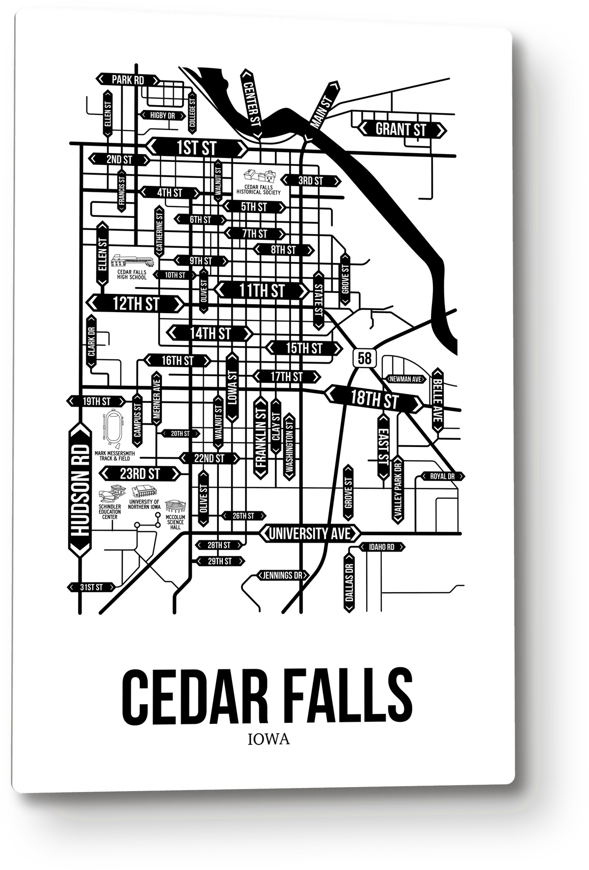 Cedar Falls, Iowa street map 8