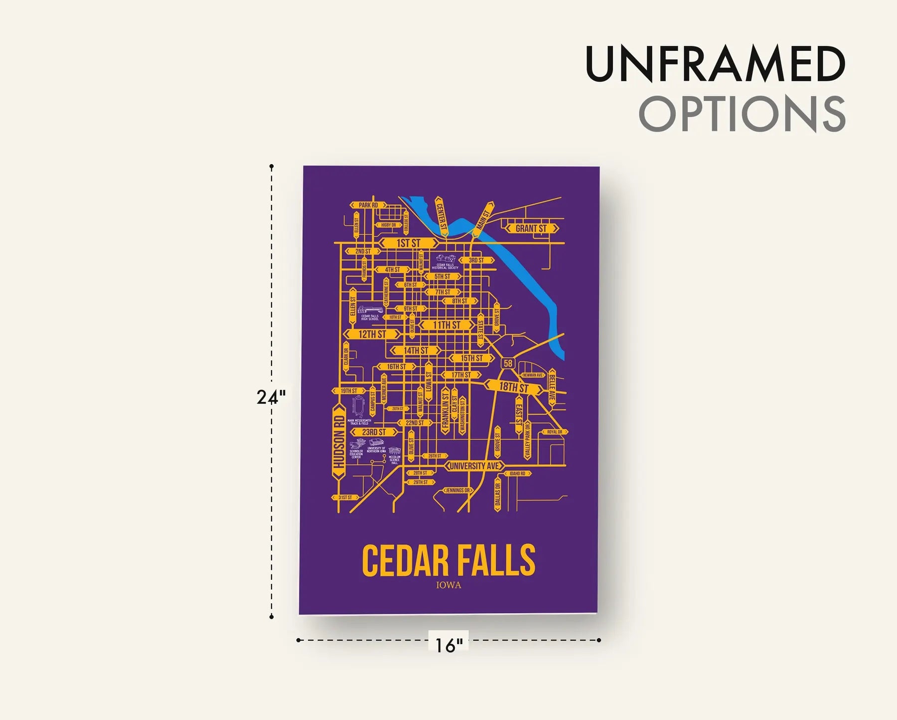 Cedar Falls, Iowa street map 12