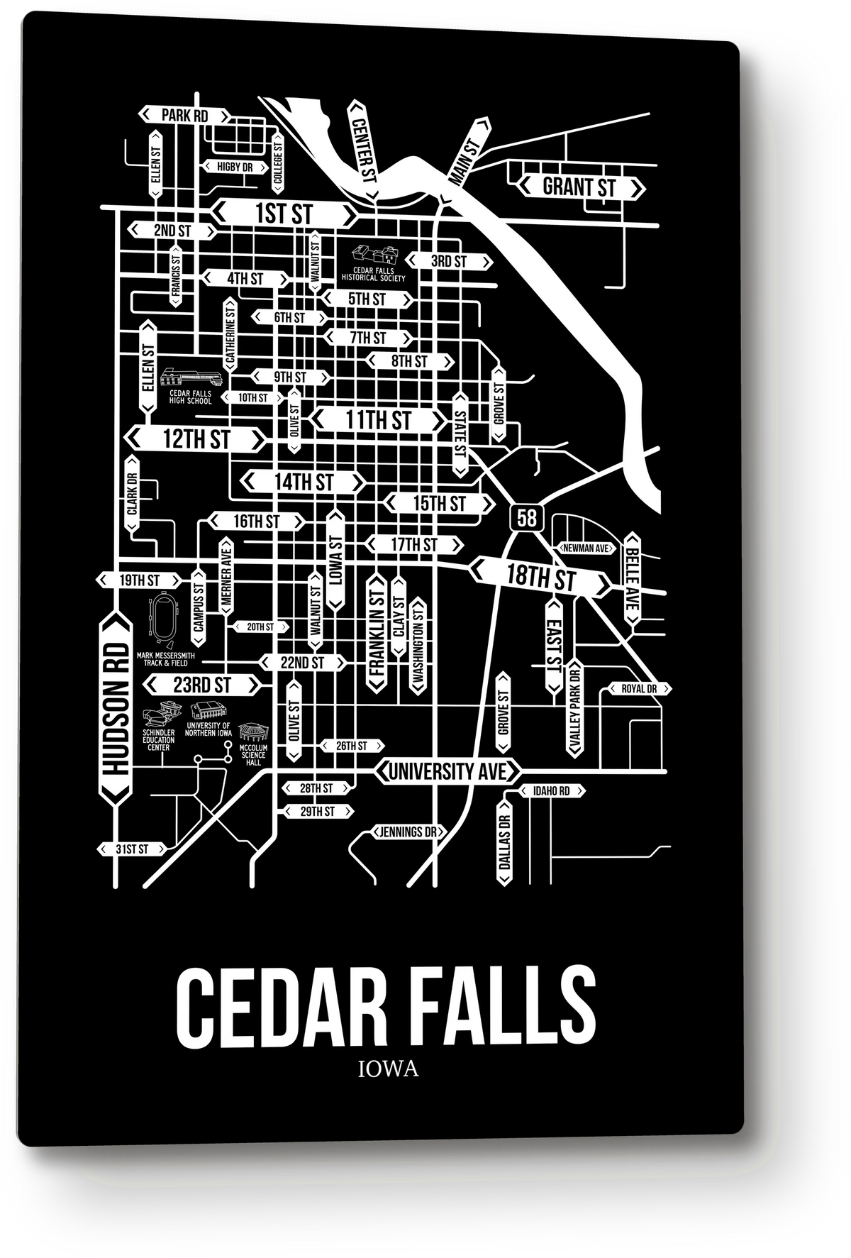Cedar Falls, Iowa street map 9