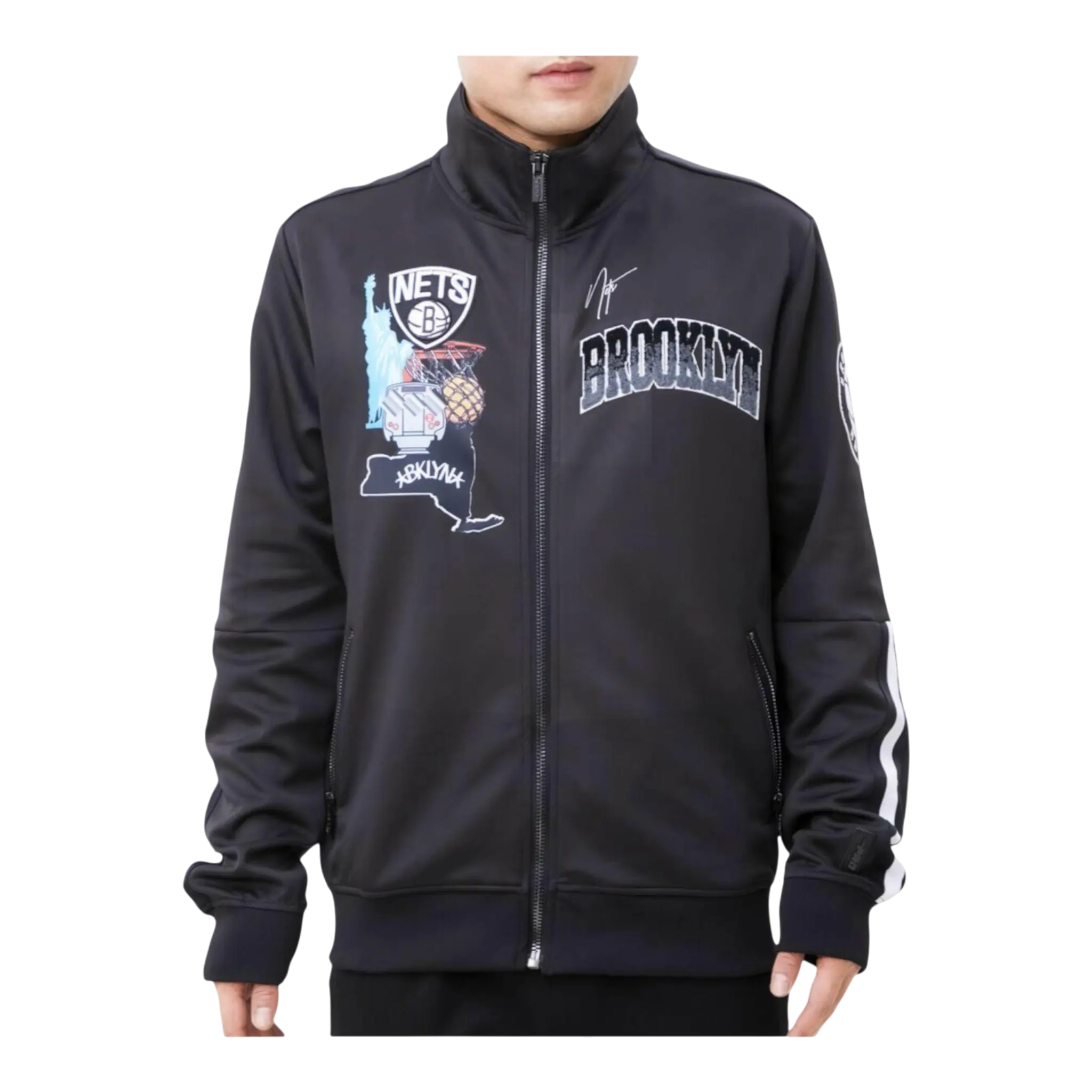 Pro Standard Brooklyn Nets Home Town Men Track Jacket Black 1