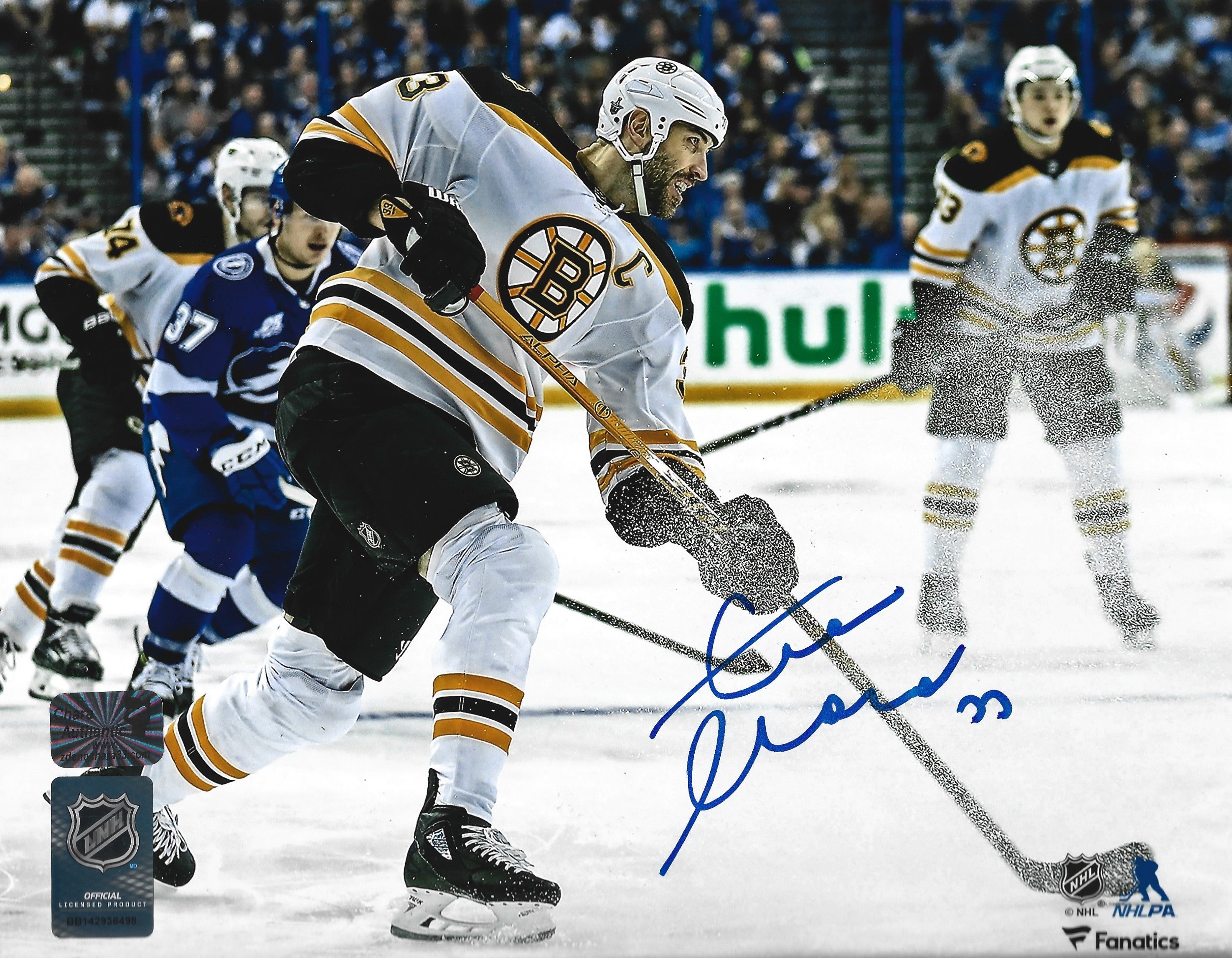 Zdeno Chara in Action Boston Bruins Autographed 8" x 10" Hockey Photo
