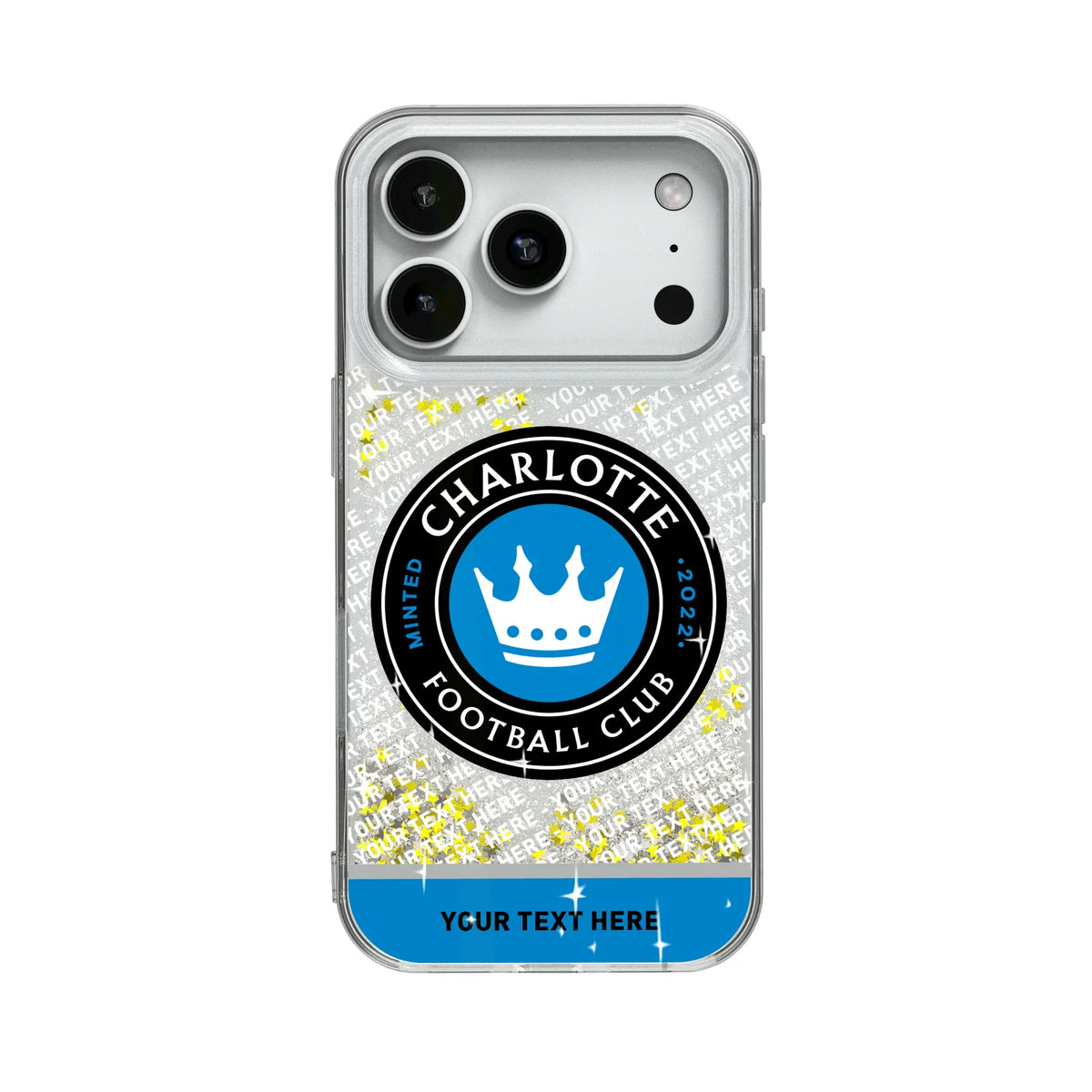 Charlotte FC Personalized EndZone Plus Glitter Phone Case for Apple iPhone 18