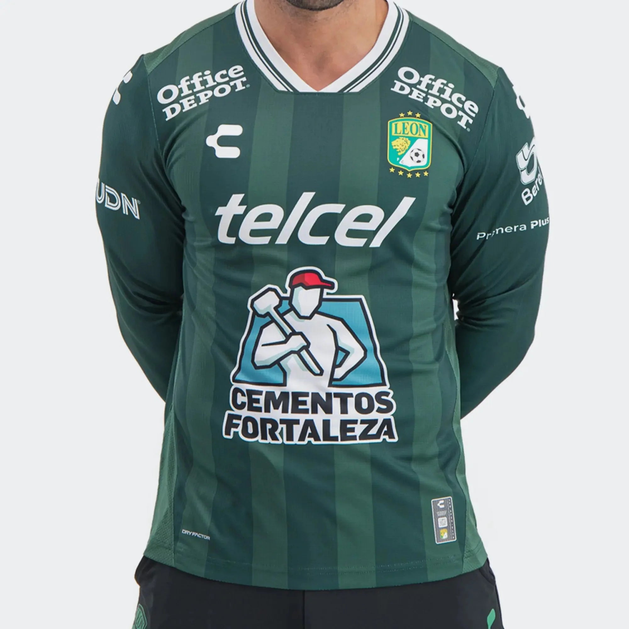 Charly 2025-26 Leon Men's Stadium Home Long-Sleeve Soccer Jersey 3