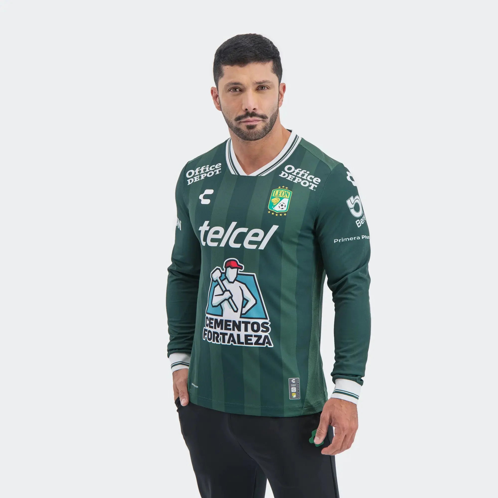 Charly 2025-26 Leon Men's Stadium Home Long-Sleeve Soccer Jersey 5