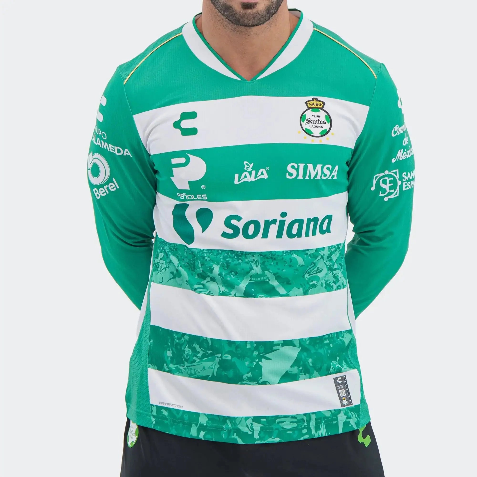 Charly 2025-26 Santos Men's Stadium Home Long-Sleeve Soccer Jersey 3