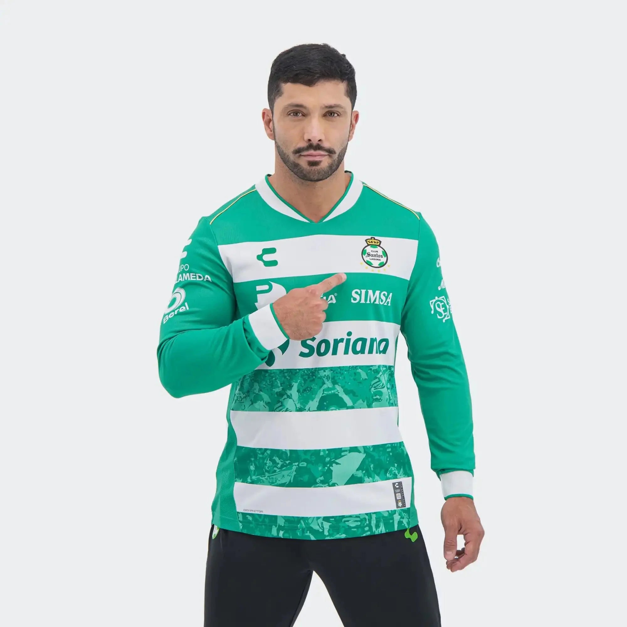 Charly 2025-26 Santos Men's Stadium Home Long-Sleeve Soccer Jersey 5