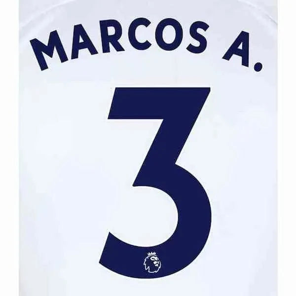 Chelsea 2019/21 Away Marcos A. #3 Jersey Name Set 1