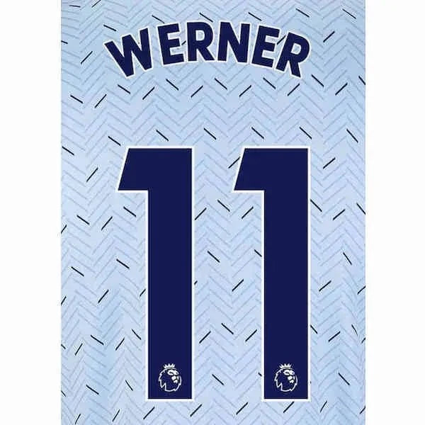 Chelsea 2019/21 Away Werner #11 Jersey Name Set 1
