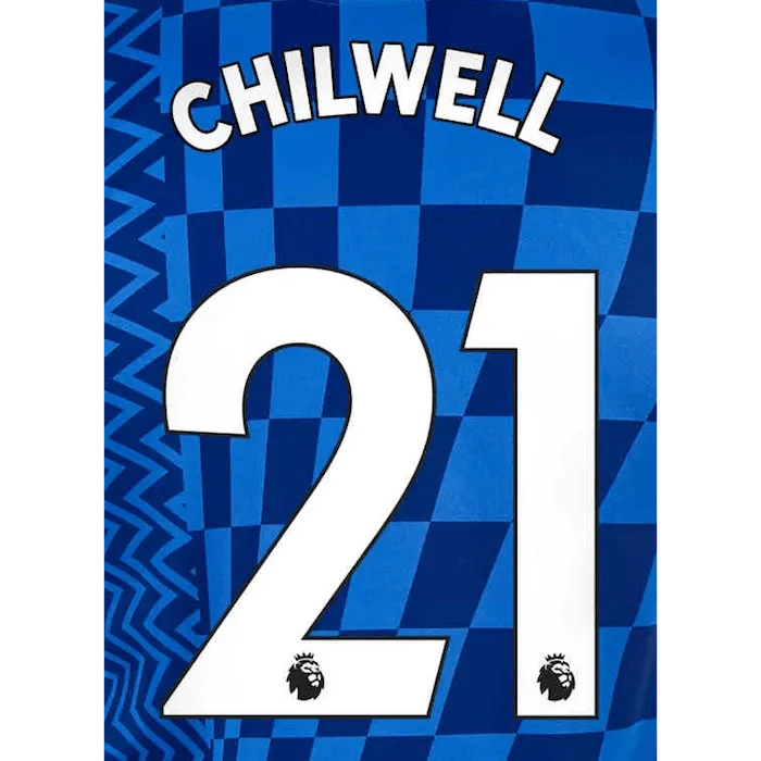 Chelsea 2019/22 Home Chilwell #21 Jersey Name Set White 1