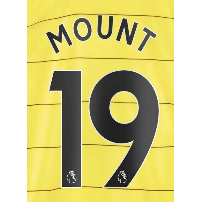 Chelsea 2021/22 Away Mount #19 Jersey Name Set Black 1