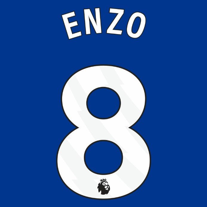 Chelsea 2023-Home ENZO #8 Youth Official Name Set-White 1