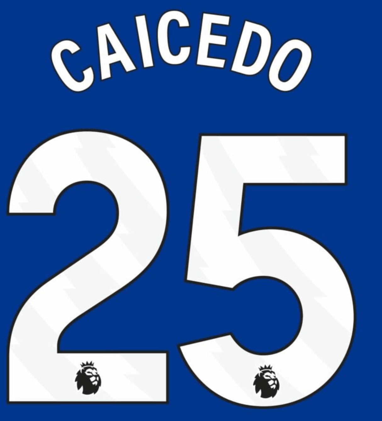 Chelsea 2025-Home CAICEDO #25  Official Name Set-White 1
