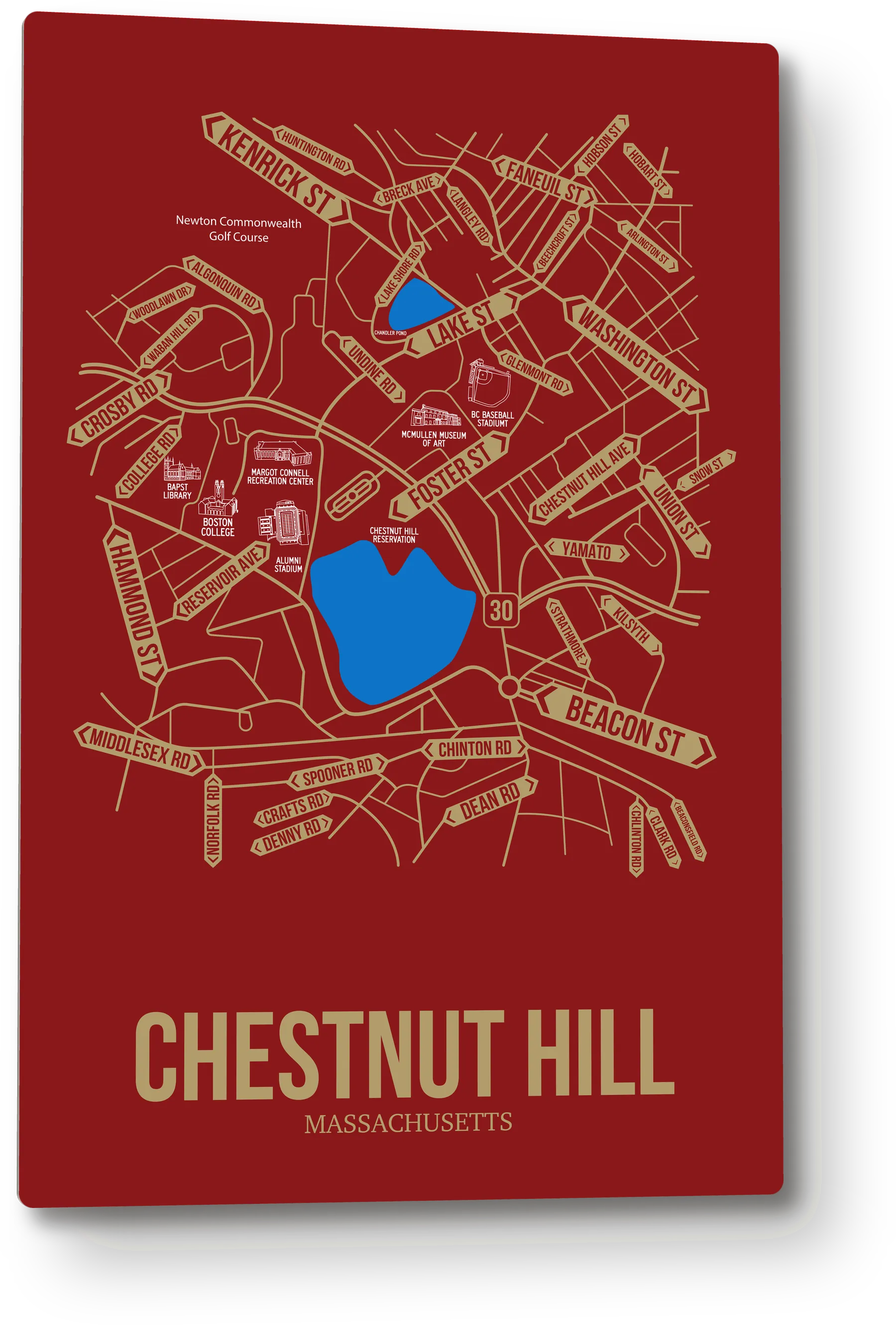 Chestnut Hill, Massachusetts street map 1