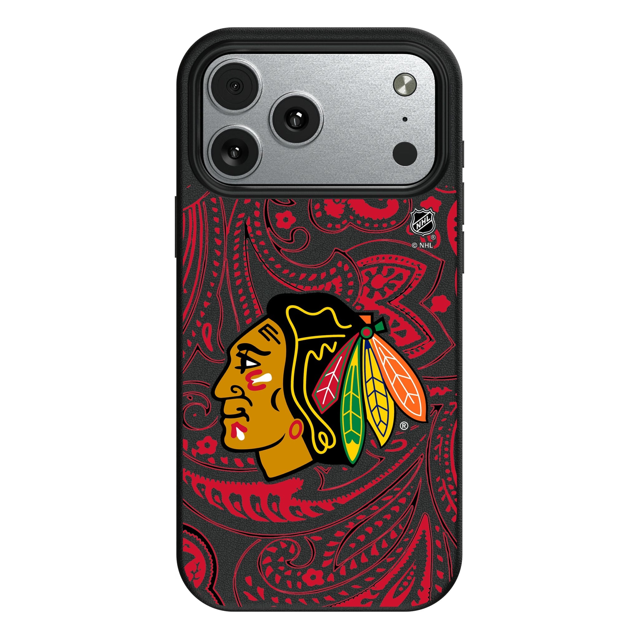 Chicago Blackhawks Paisley MagSafe Compatible Phone Case for Apple iPhone 10
