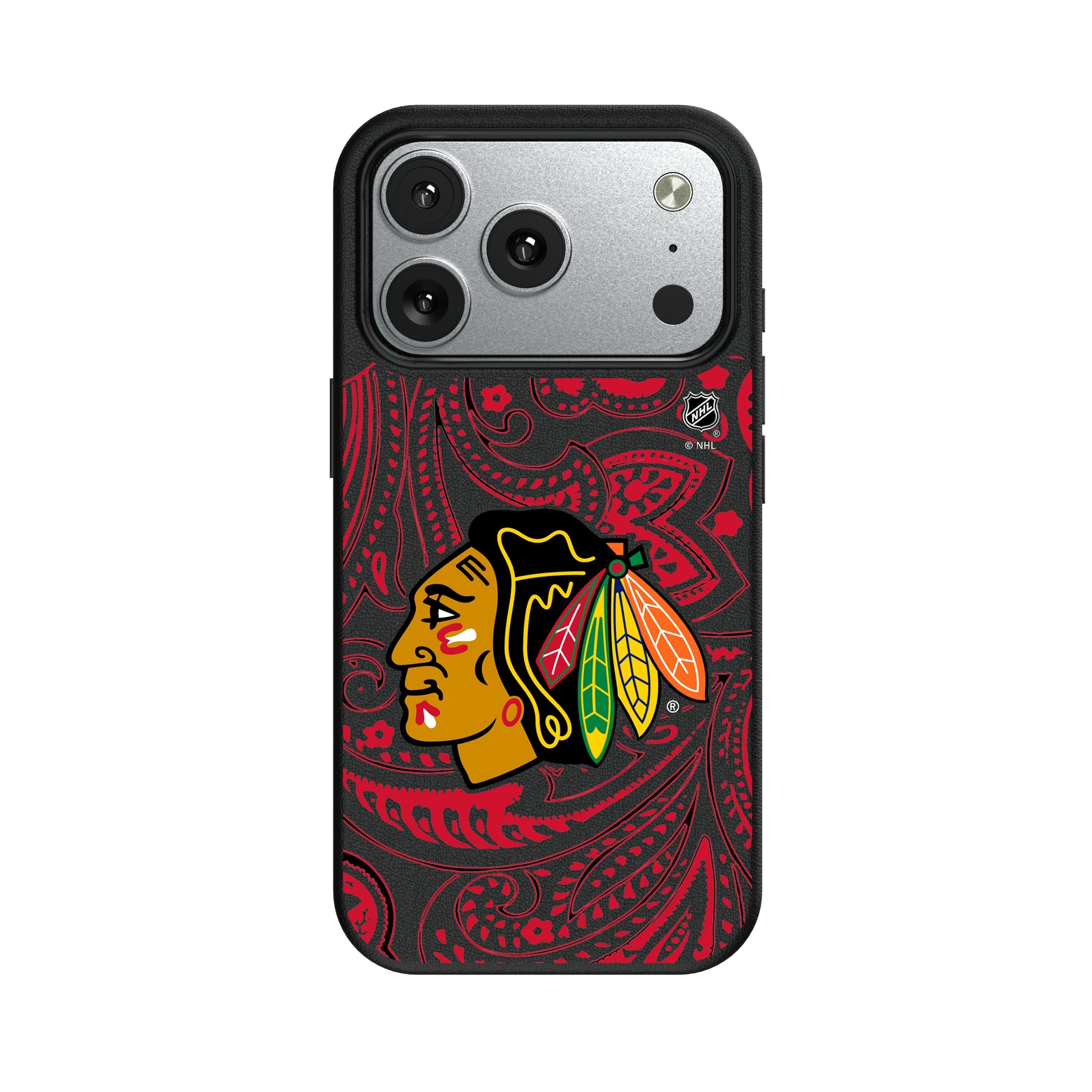 Chicago Blackhawks Paisley MagSafe Compatible Phone Case for Apple iPhone 9