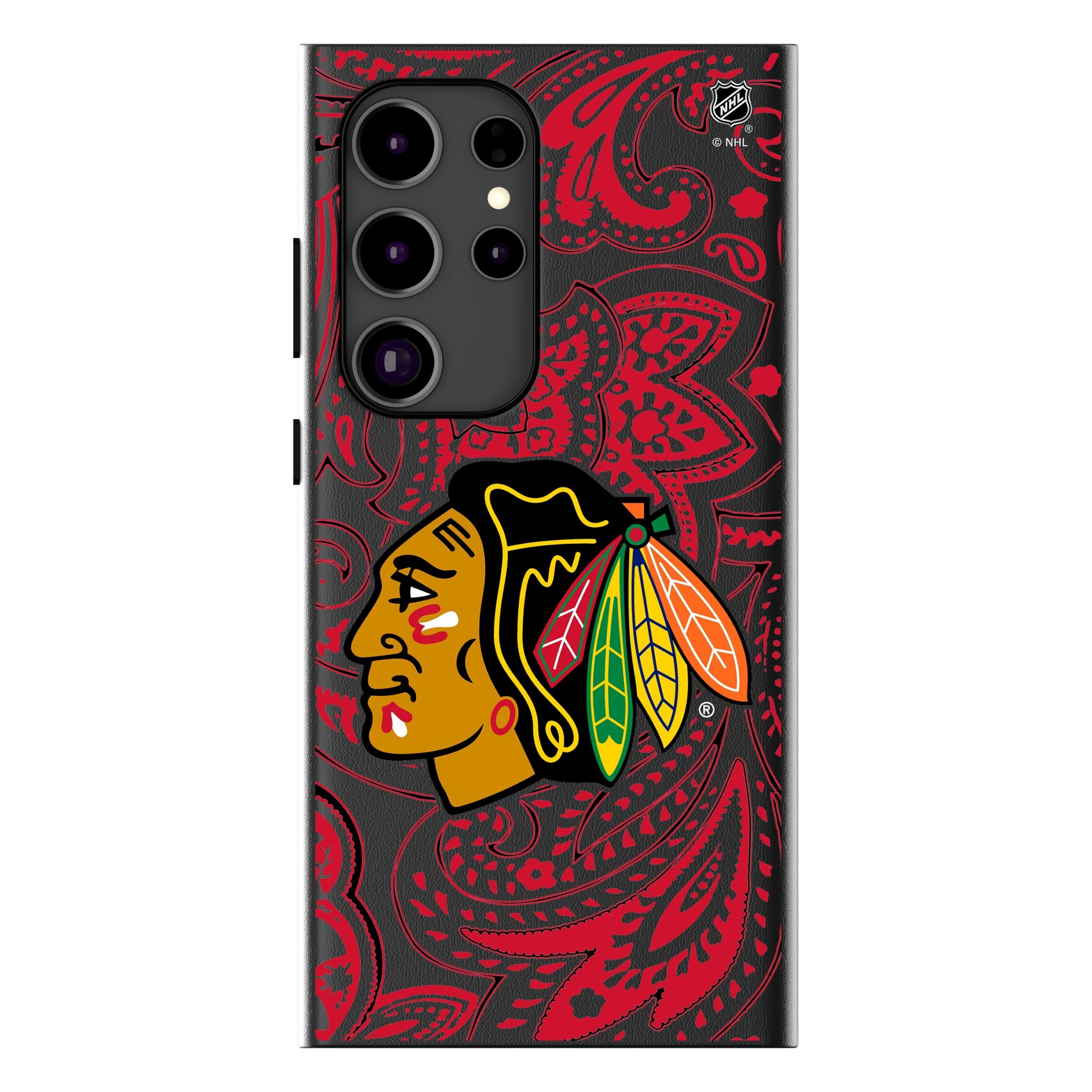 Chicago Blackhawks Paisley MagSafe Compatible Phone Case for Samsung Galaxy 16