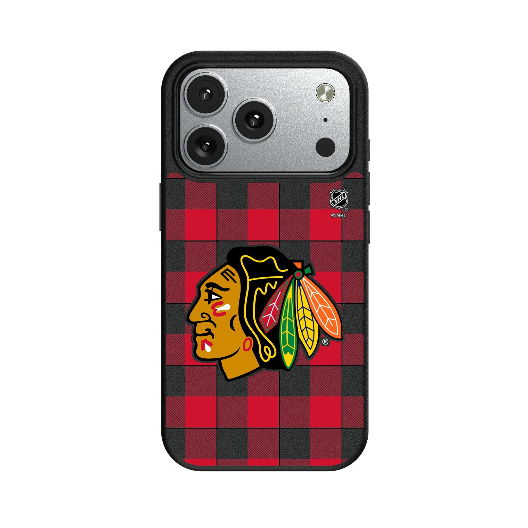 Chicago Blackhawks Plaid MagSafe Compatible Phone Case for Apple iPhone 9