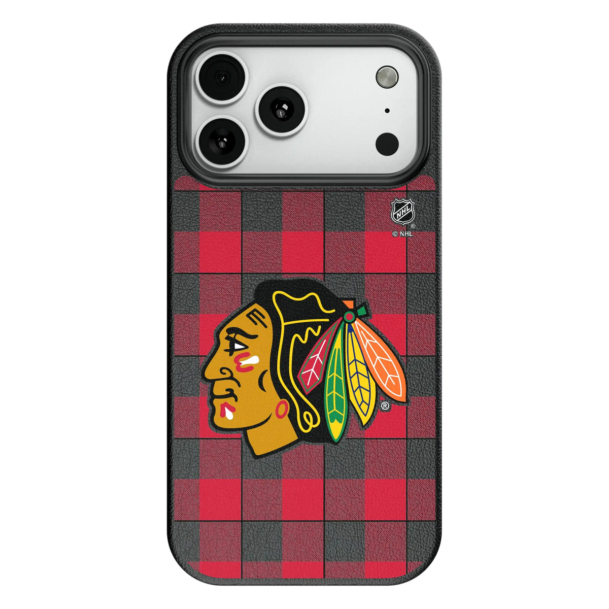 Chicago Blackhawks Plaid MagSafe Compatible Phone Case for Apple iPhone 10