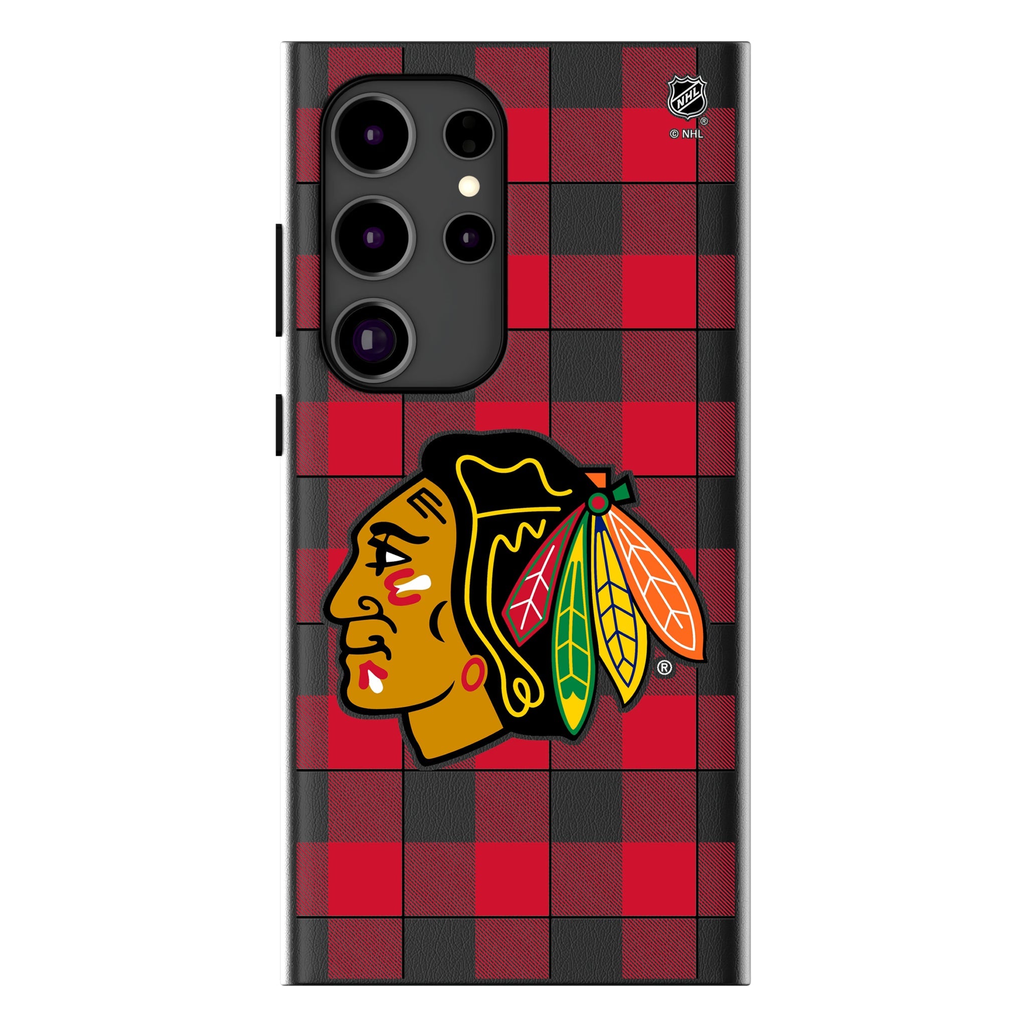 Chicago Blackhawks Plaid MagSafe Compatible Phone Case for Samsung Galaxy 11
