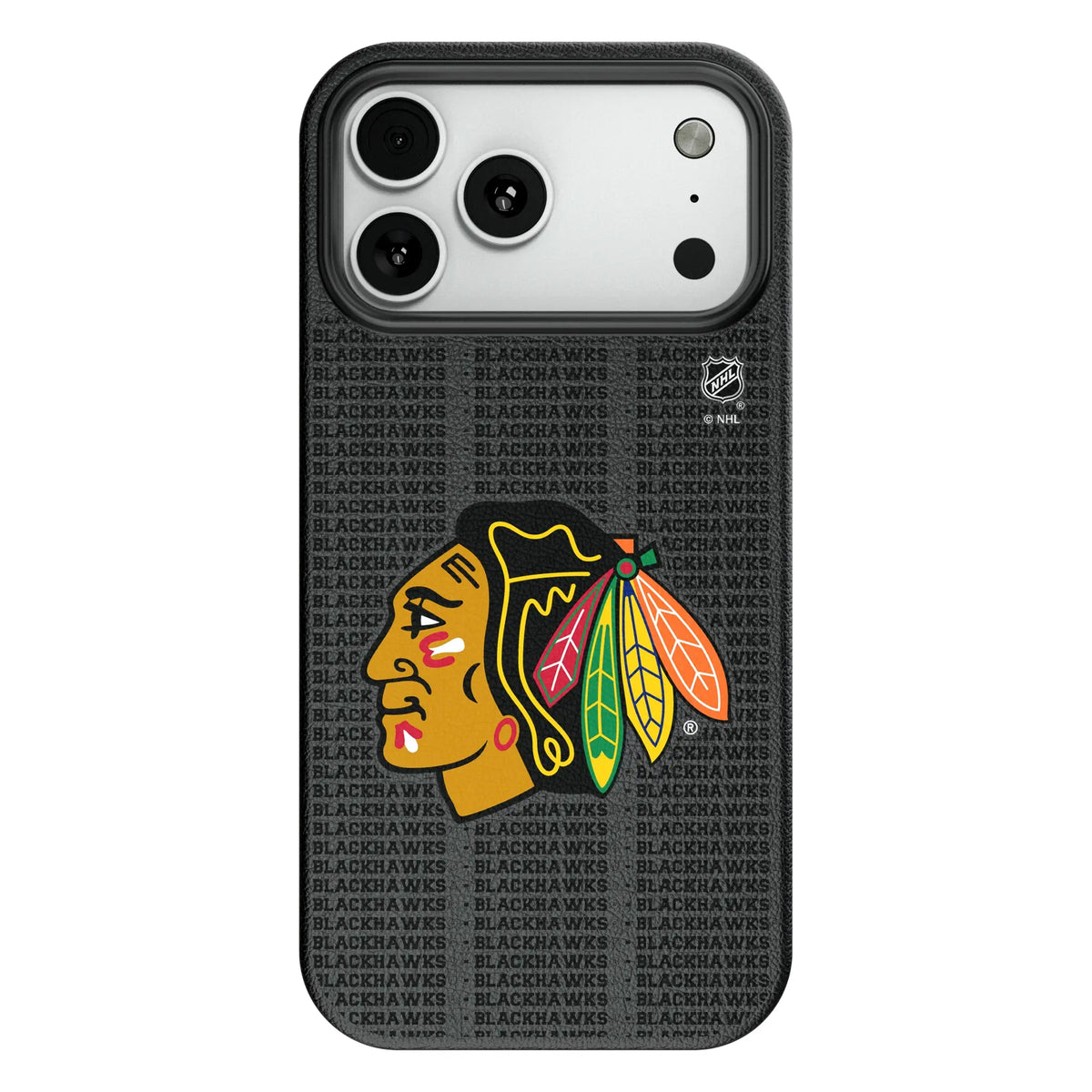Chicago Blackhawks Text Backdrop MagSafe Compatible Phone Case for Apple iPhone 9