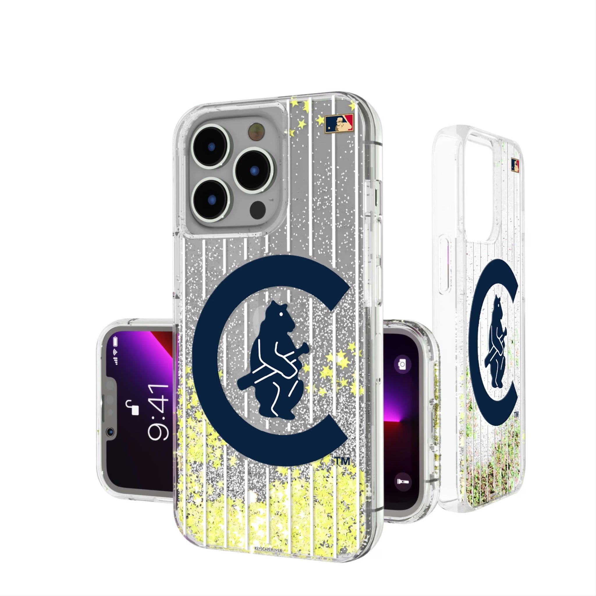 Chicago Cubs 1911-1912 - Cooperstown Collection Pinstripe Glitter Phone Case 7